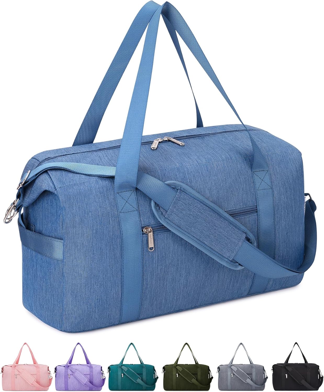 Narwey For Spirit Airlines Personal Item Bag 18x14x8 Travel Duffel Bag Carry on Bag Underseat for Airplane with Wet Pocket Small Gym Bag Weekender Overnight for Women and Men (Navy Blue)