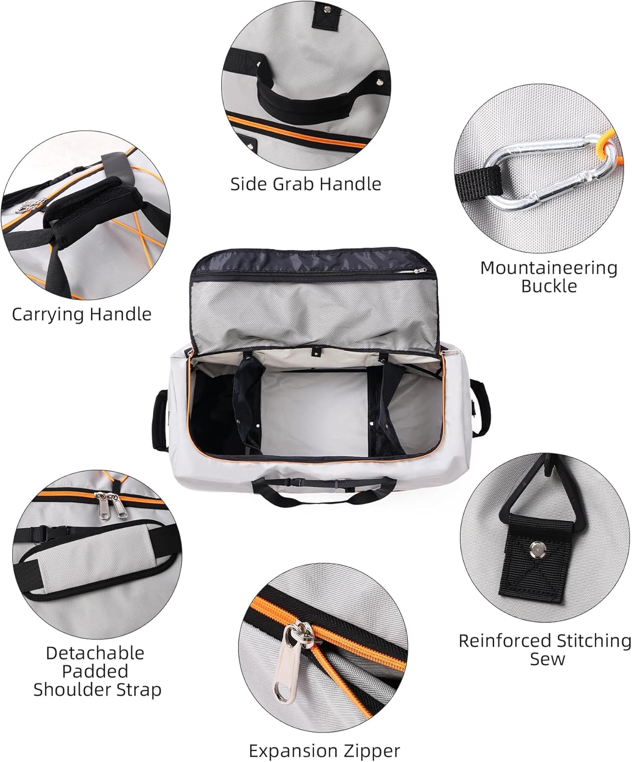32" Soft-Sided Foldable Wheeled Travel Duffel Bag,Expandable 110L to 140L Rolling Cargo Bag with 2 Wheels and Multiple Pockets (001-Gray)