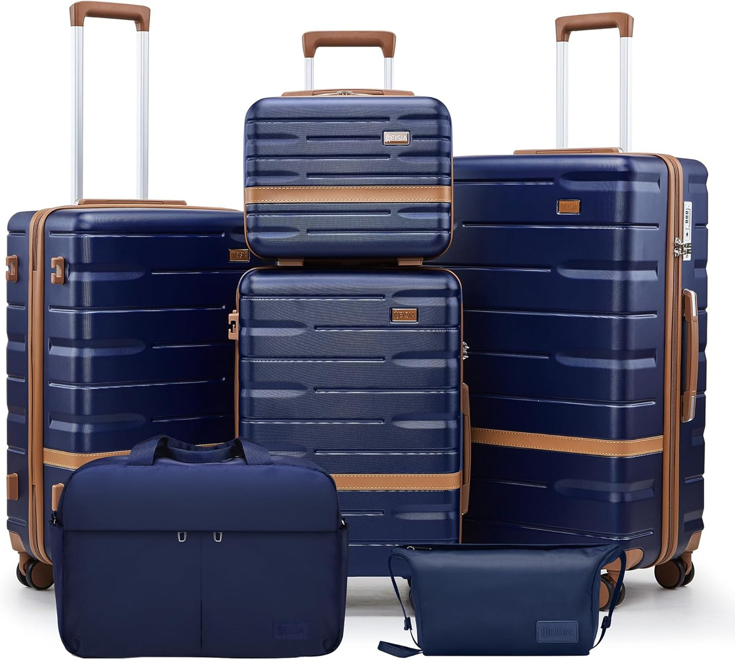 Luggage Sets, Suitcase with Spinner Wheels, PC+ABS Hardshell Travel Luggage Set with TSA