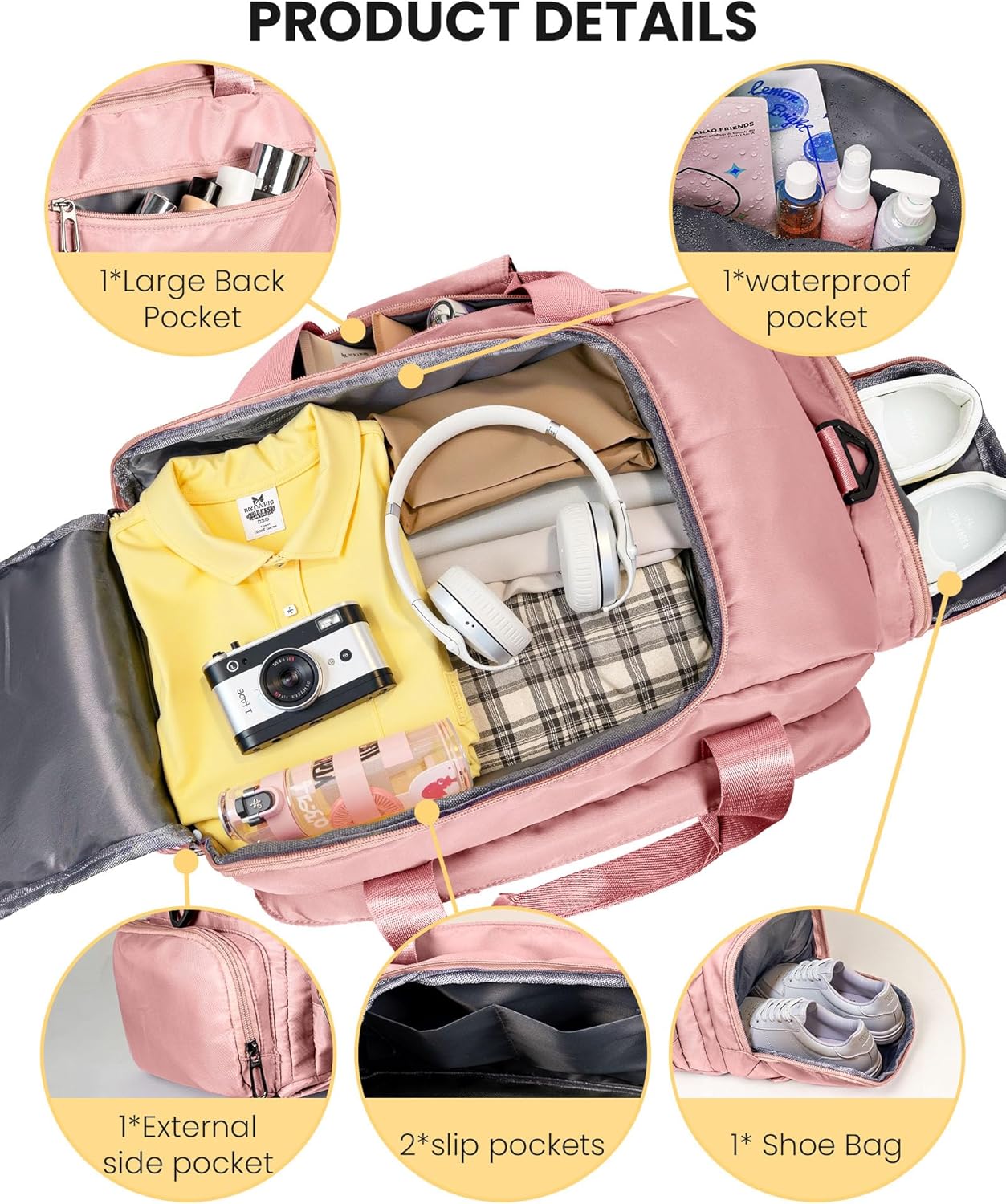Nieces Birthday Gift, Initial Gym Bags with Shoe Compartment, Dance Bag for Girls, Monogram Kid Overnight Bags, Travel Duffle Tote-Perfect for Ballet Sport Gymnastics Cheer (Letter H)