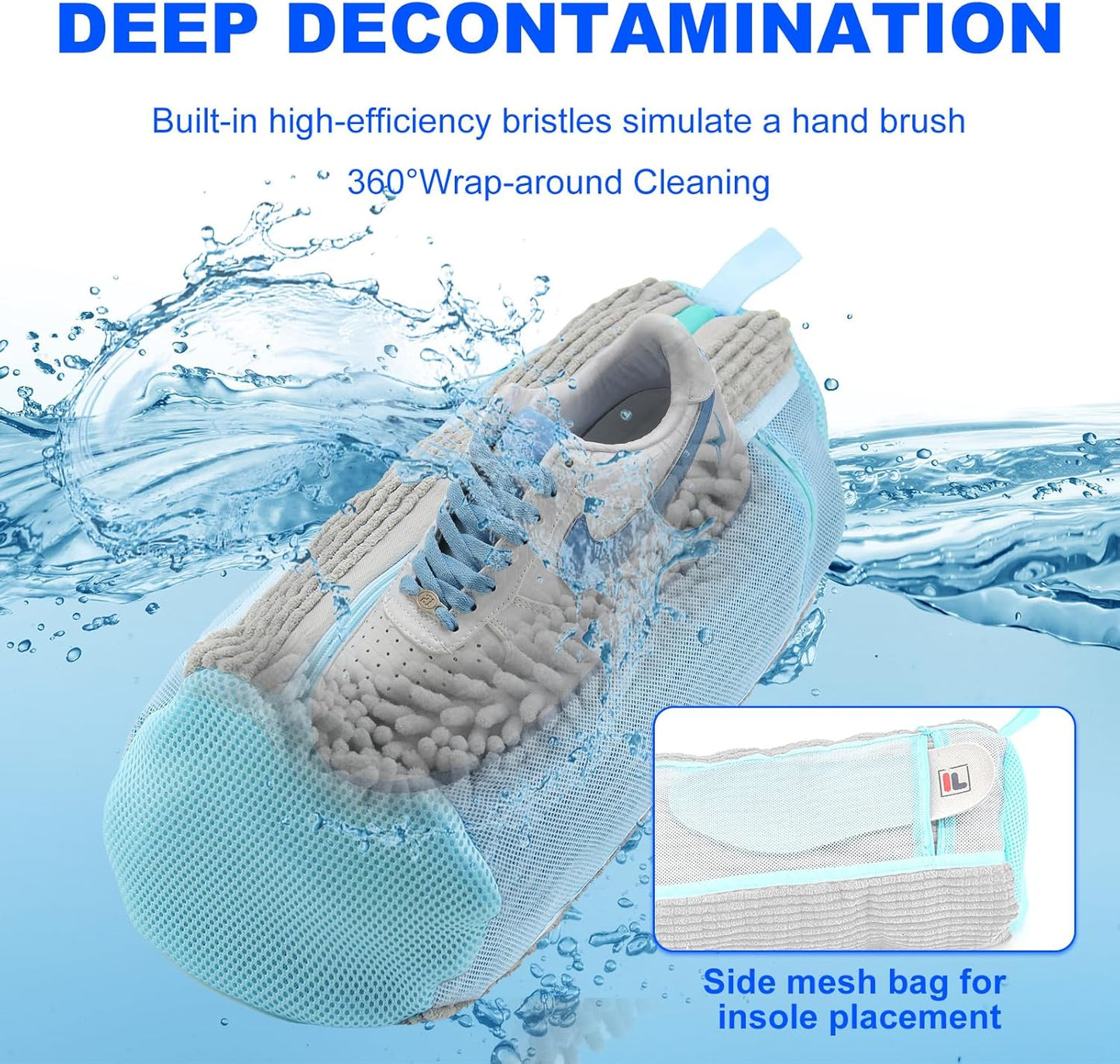 Shoe Washing Bag for Washing Machine - Durable Shoe Washing Machine Bag for Most Children's Shoes (Small Grey 2PCS)