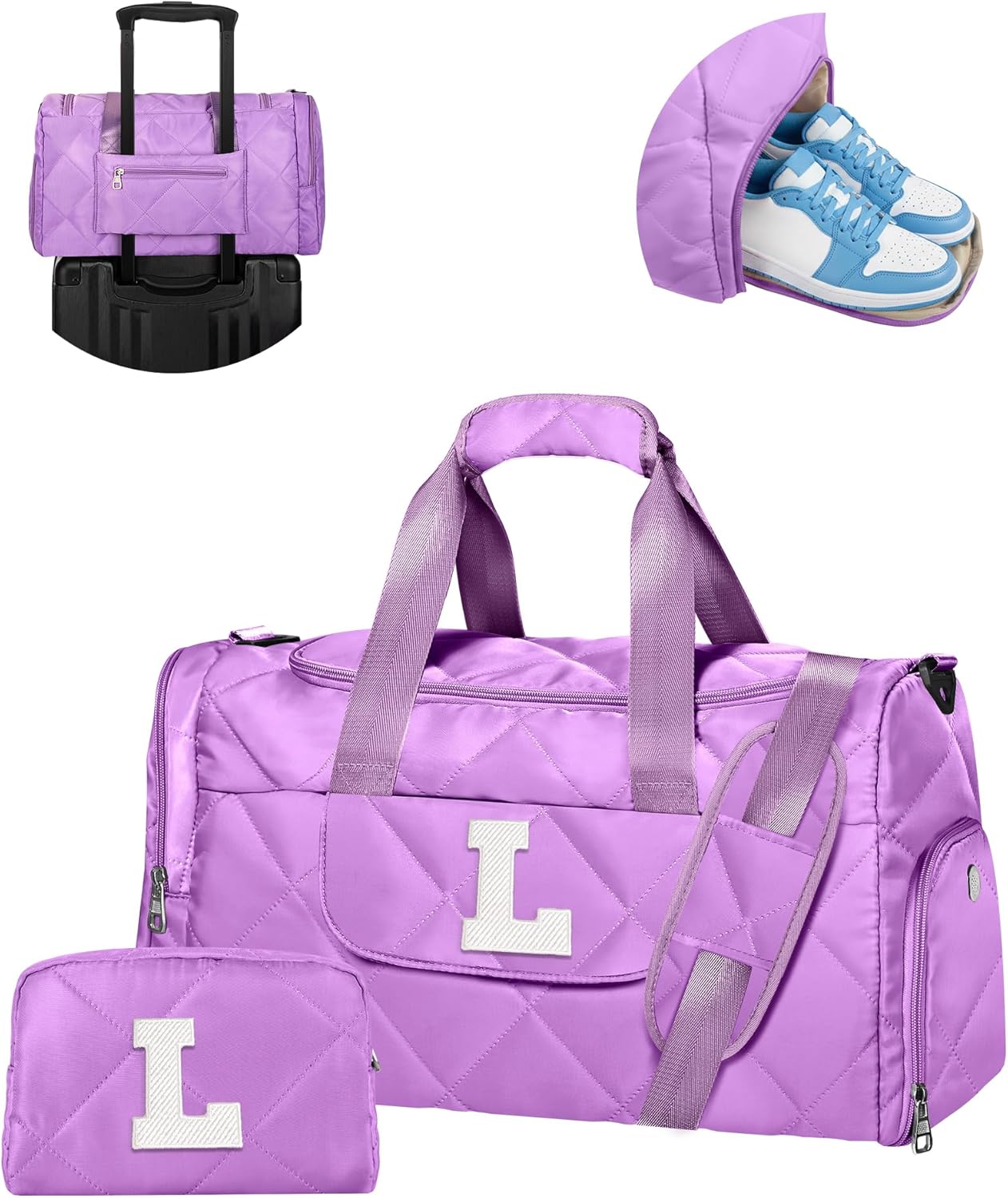 Gifts for Women Birthday Unique, Monogram Travel Bag with Toiletry Bag, TSA Approved Carry on Bag