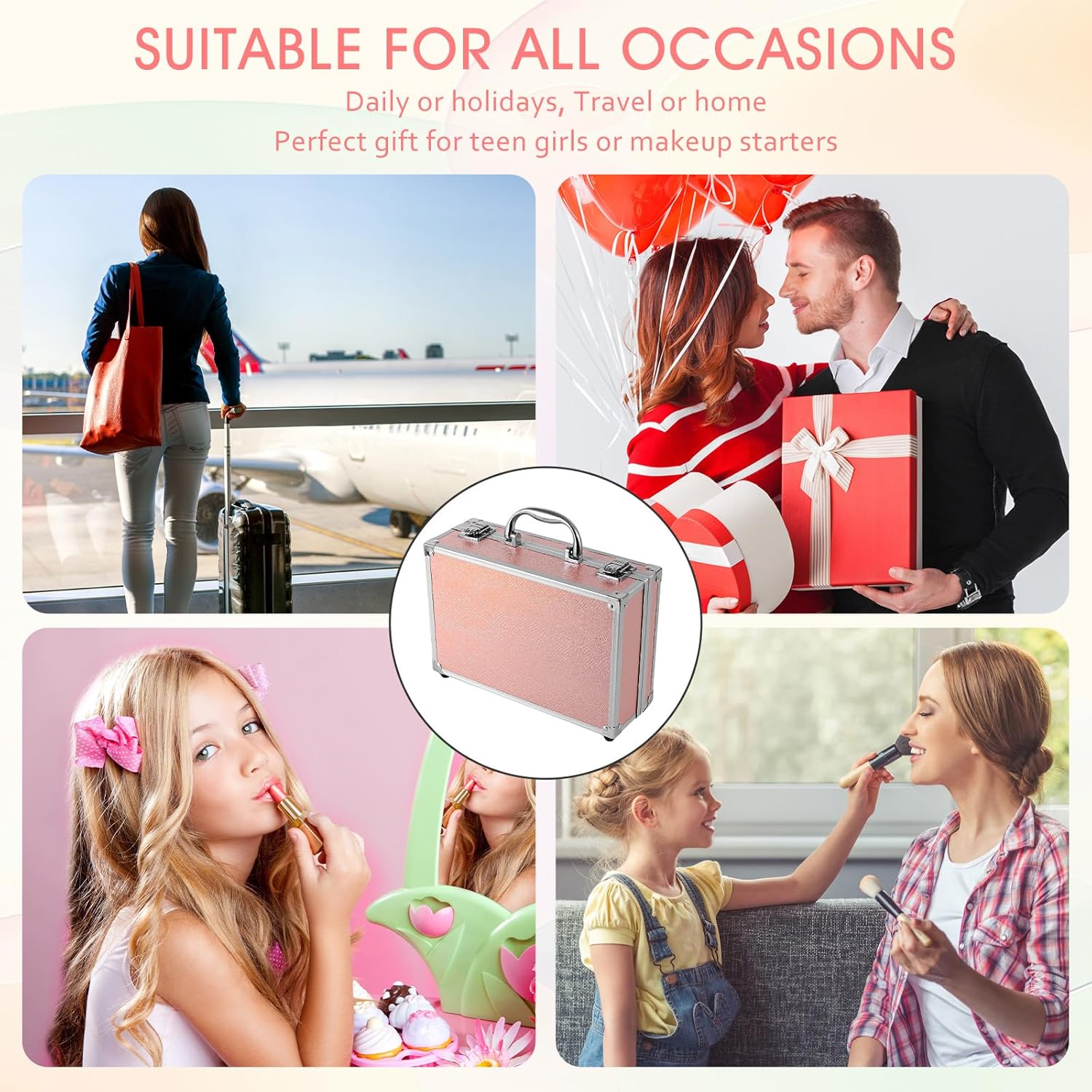 Makeup Kit for Teenager & Women Full Kit, All- In- One Makeup Set With The Cosmetic Train Case
