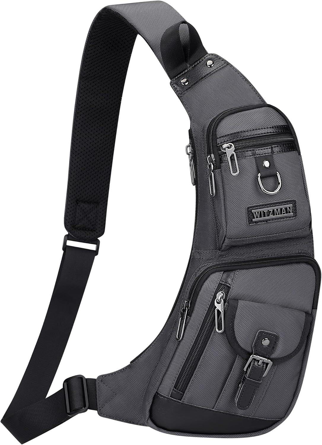 WITZMAN Sling Bag for Men Crossbody Bags Travel Slim Chest Bag One Strap Lightweight Casual Daypack