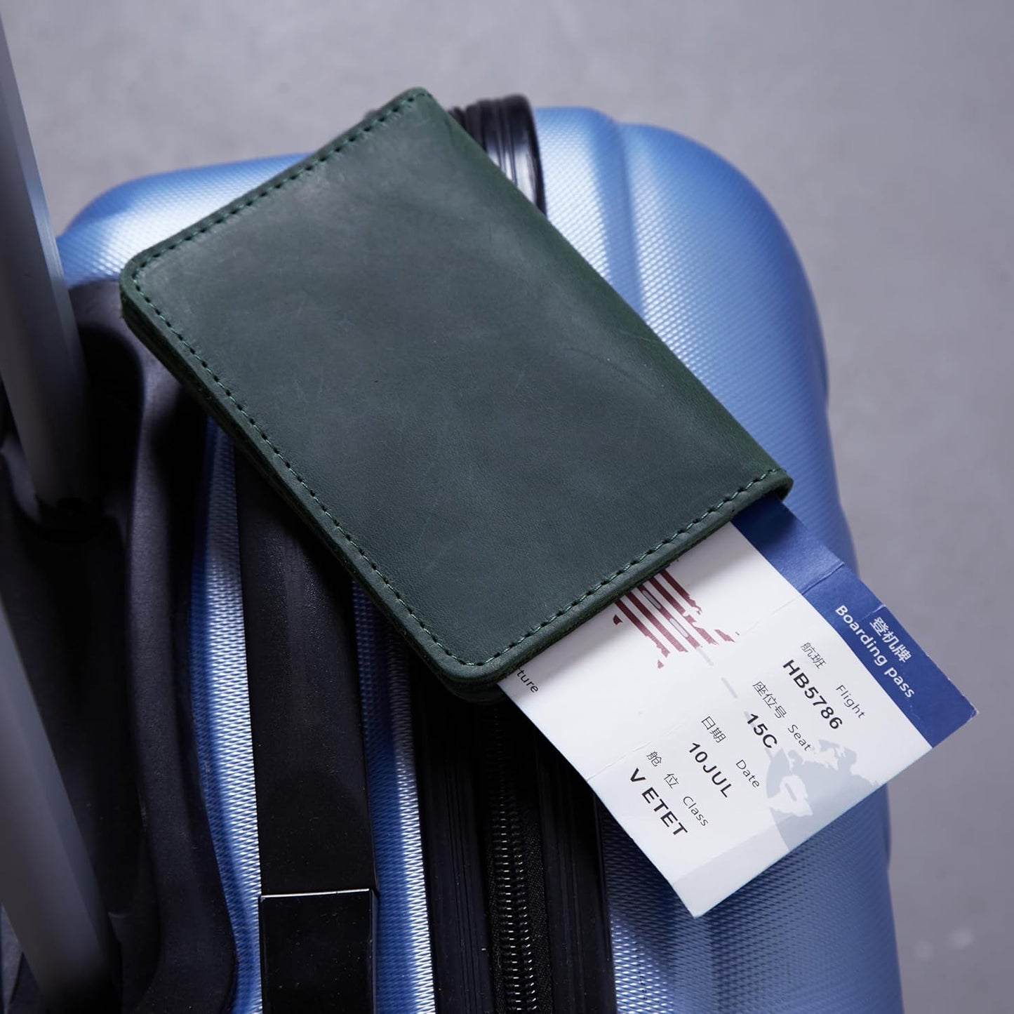 INCARNE US Passport Cover Clear - Travel Passport Wallet - Leather Passport Holder for Men Women Family with Card Slots & Note Compartmen - Sleeve Protector - Genuine Leather - Vintage Green