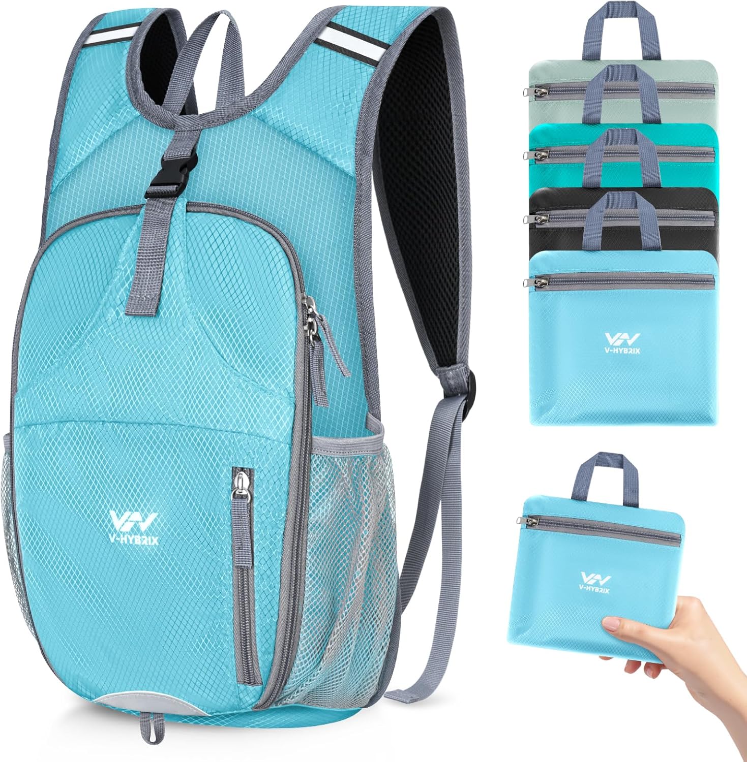 15L Foldable Hiking Backpack,Lightweight Packable Waterproof Machine Washable Daypack with Chest