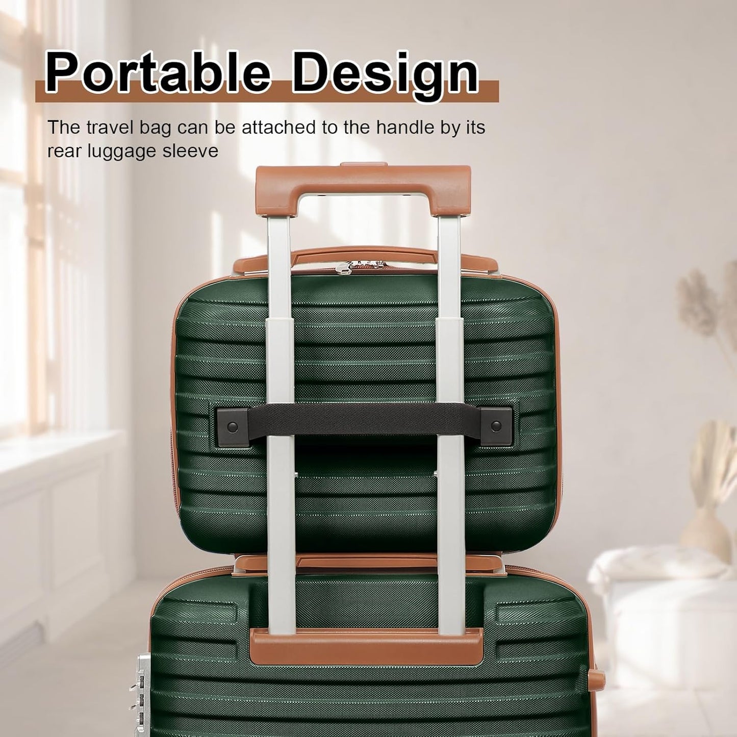 Joyway Carry on 20Inch &24 Inch Checked Luggage Set, 2-Piece Expandable Suitecase Set with Spinner Wheel, Hard Shell Suitcase with TSA Lock(Green)