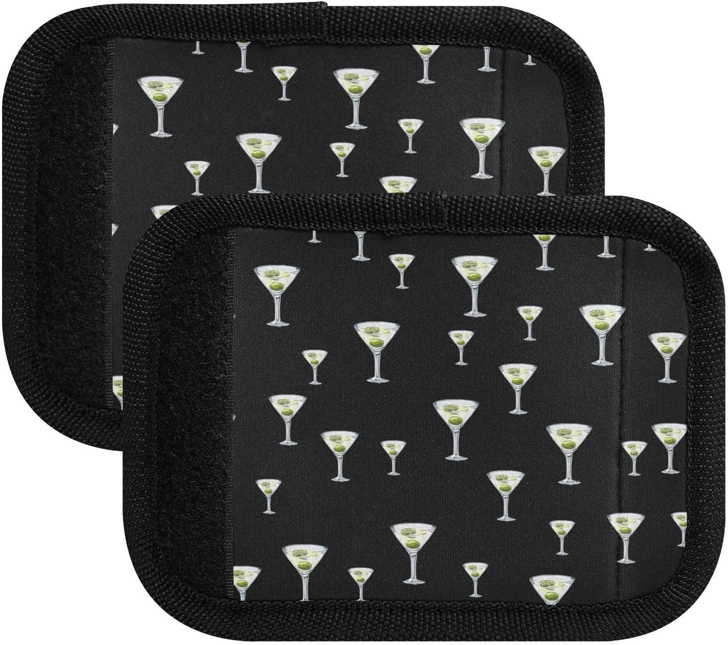 Martini Glass 2 Pack Luggage Handle Wrap for Suitcase Luggage Identifier Travel Tags Handle Protection Sleeve Cover