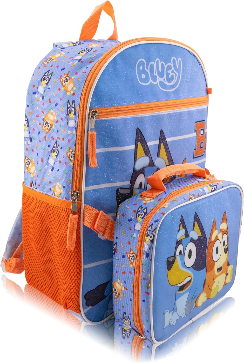 Bluey Backpack With Lunch Box for Kids | Insulated Lunch Bag Lunch Box for Boys, Girls, Toddlers | Backpack for School and Reusable Lunchbox with Matching Headphones and Water Bottle
