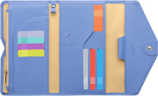 ZOPPEN Mulit-purpose Rfid Blocking Passport Holder Travel Wallet (Ver.4) Passport and Vaccine Card Holder ComboTri-fold Document Organizer Travel Essentials