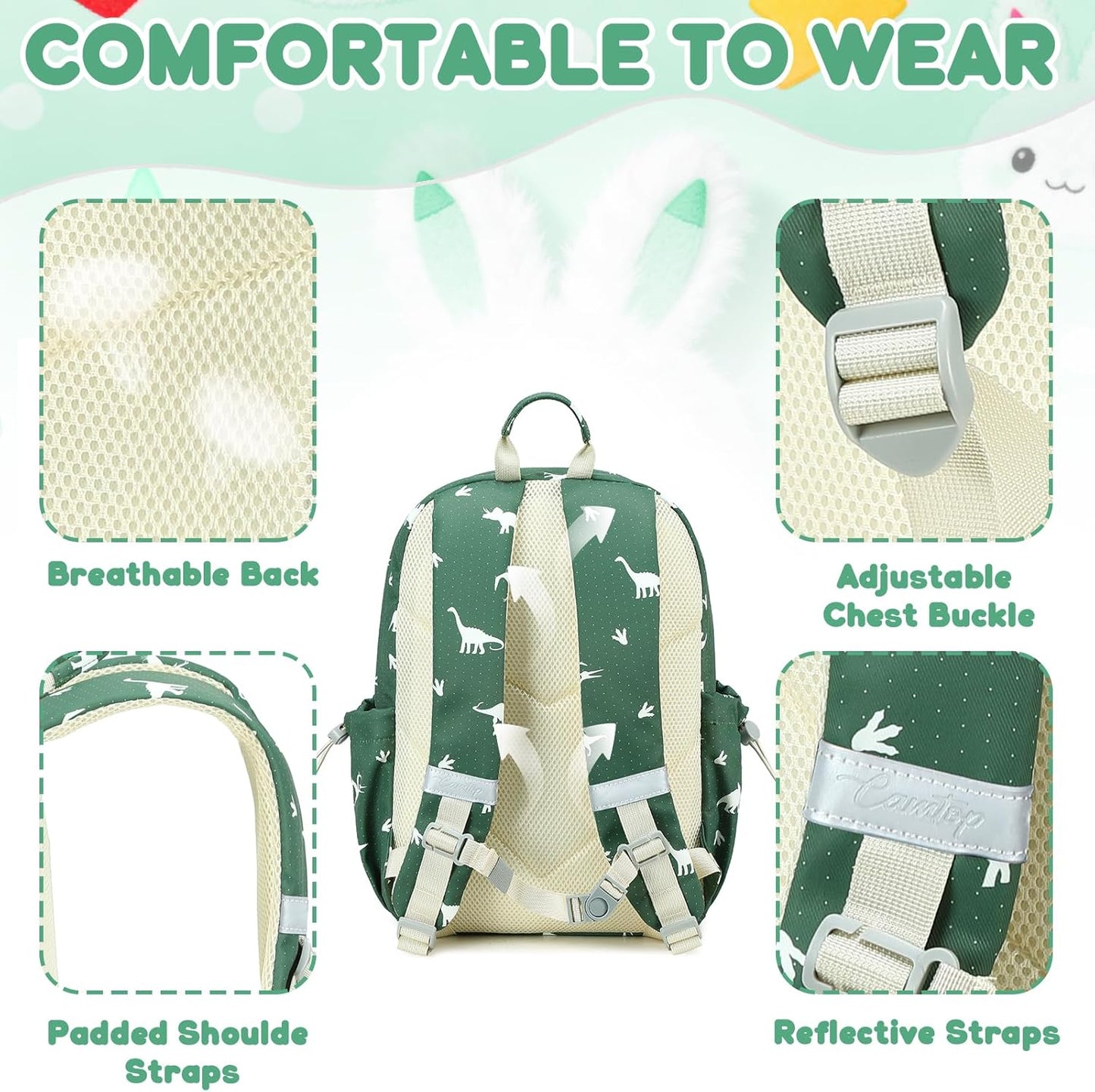 CAMTOP Preschool Backpack for Kids Boys Girls Toddler Backpack Kindergarten School Bookbags for Age 3-8