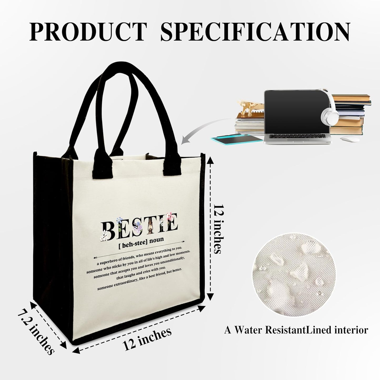 Definition Shoulder Beach Bag - Floral Canvas Tote Bag Gifts