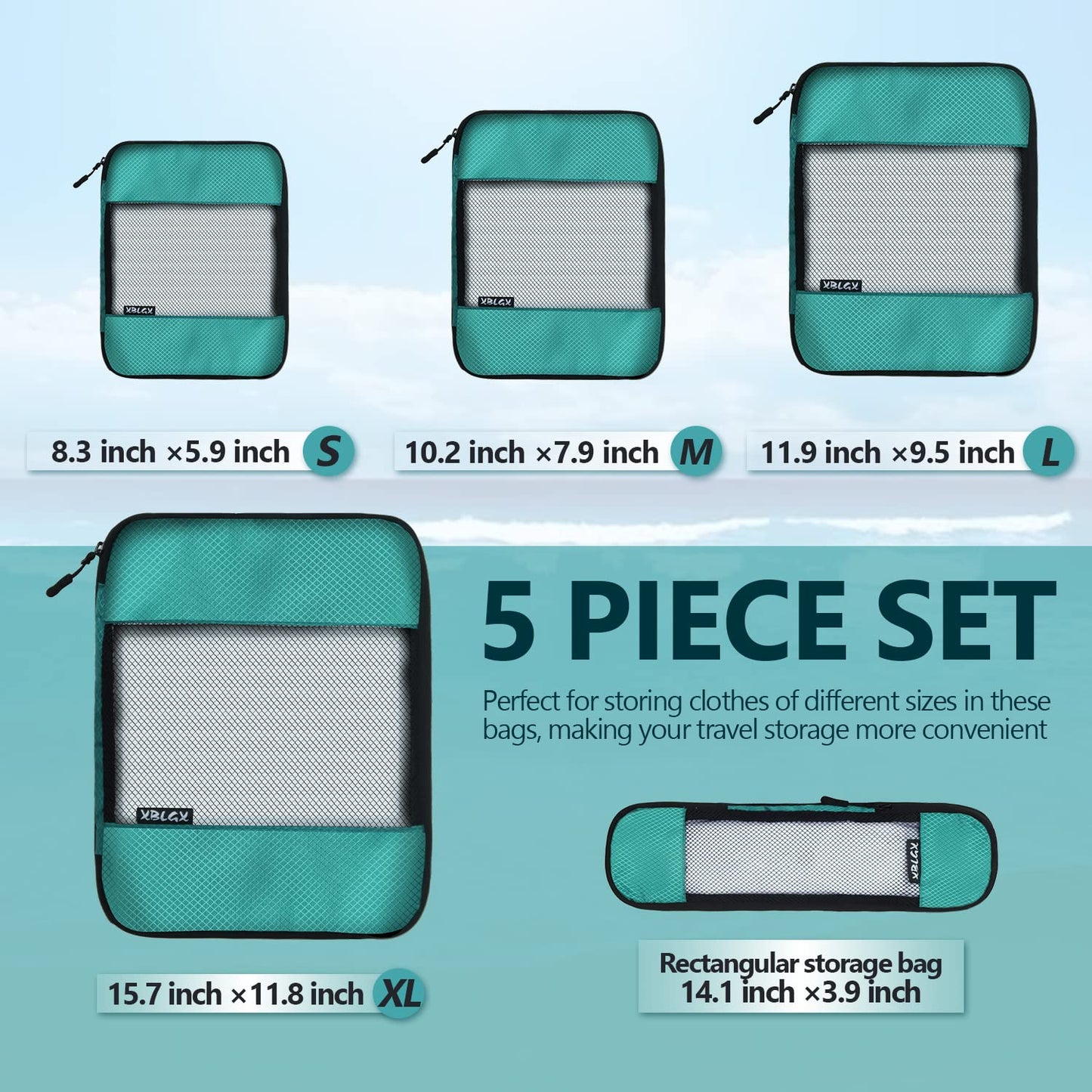 Compression Packing Cubes for Suitcases,5 Set Travel Essentials, Lightweight Luggage Organizer
