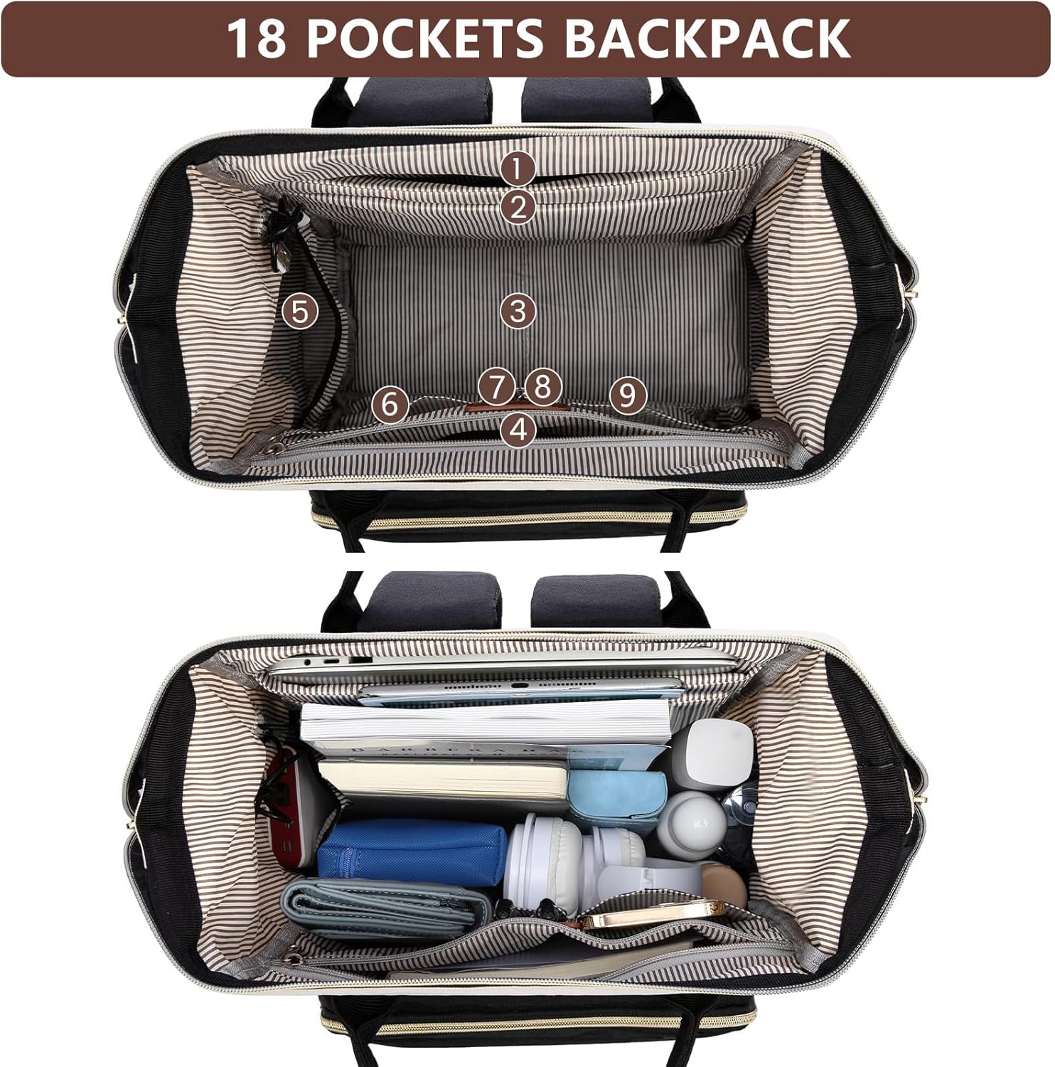 Backpack for Women Work Bags: 15.6 inch Laptop Backpack Purse Backpacks with USB Charger College