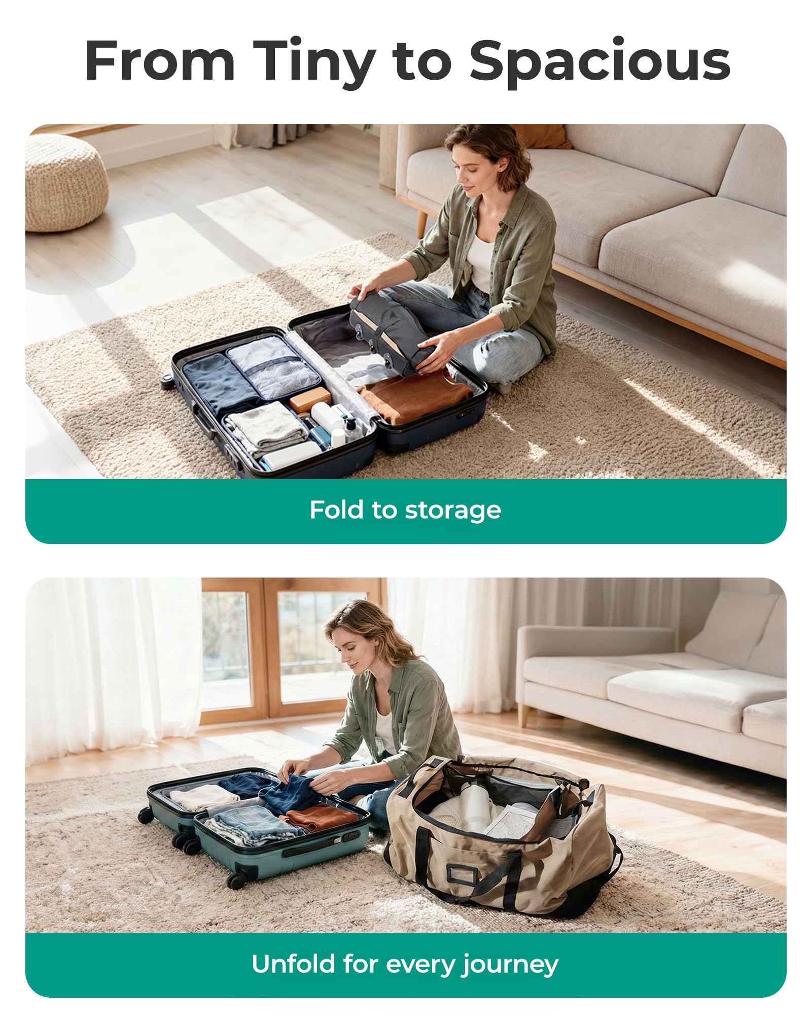 BAGSMART 83L Foldable Travel Bag, Large Duffle Bag Luggage for Travel