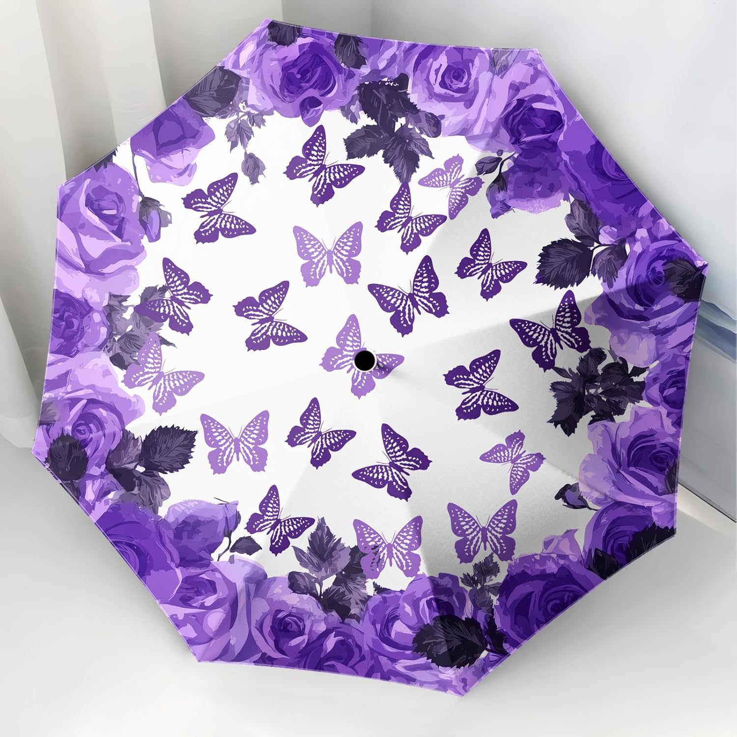Small Travel Folding Umbrella for Girl, Portable, UV, SunShade, Compact, Automatic, Rain & Wind