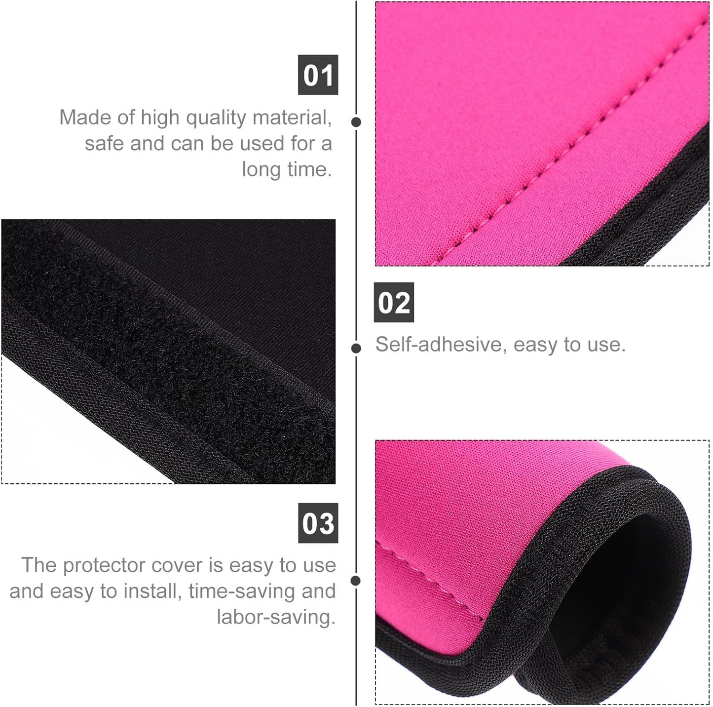 Generic Luggage Handle Grip Neoprene Handle Wrap Travel Bag Handle Covers, Luggage Handle Wraps for Suitcase Luggage Grip Luggage Identifiers Suitcase Handle Wraps (Pink) Luggage Handle Identifier