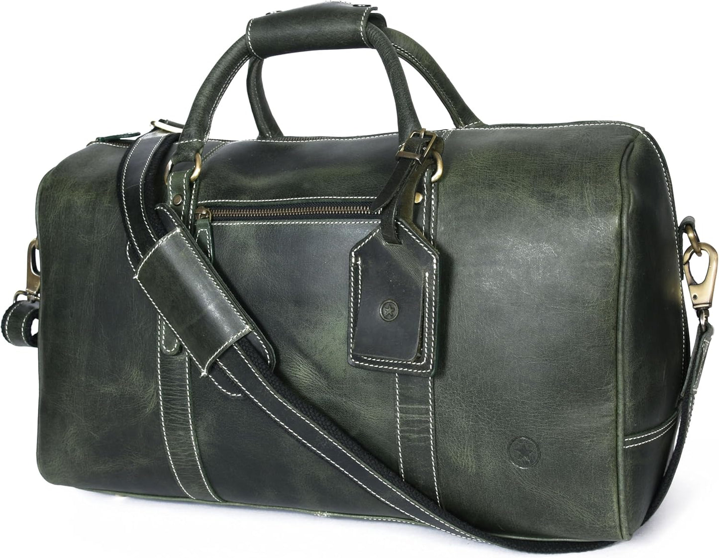 Leather Duffel Bag for Men & Women Travel, Weekend, Overnight, Gym Bag