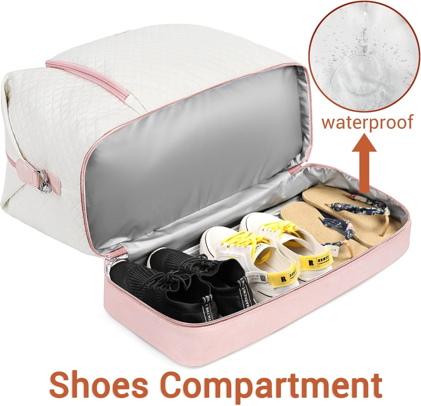 Travel Weekender Bag for Women, Overnight Bag with Shoe Compartment Oversized Travel Duffel Bag Carry On Tote 21"