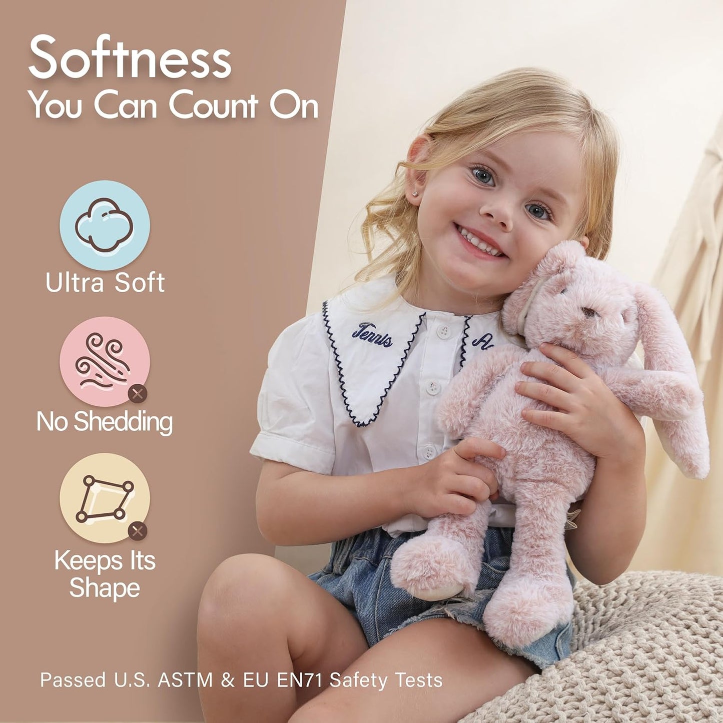 Moonkie Hug & Go™ Bunny Toddler Backpack – Soft Plush Bag with Detachable Toy for Girls Aged 2–4 | Perfect for Daycare | Travel & Birthday Gifts
