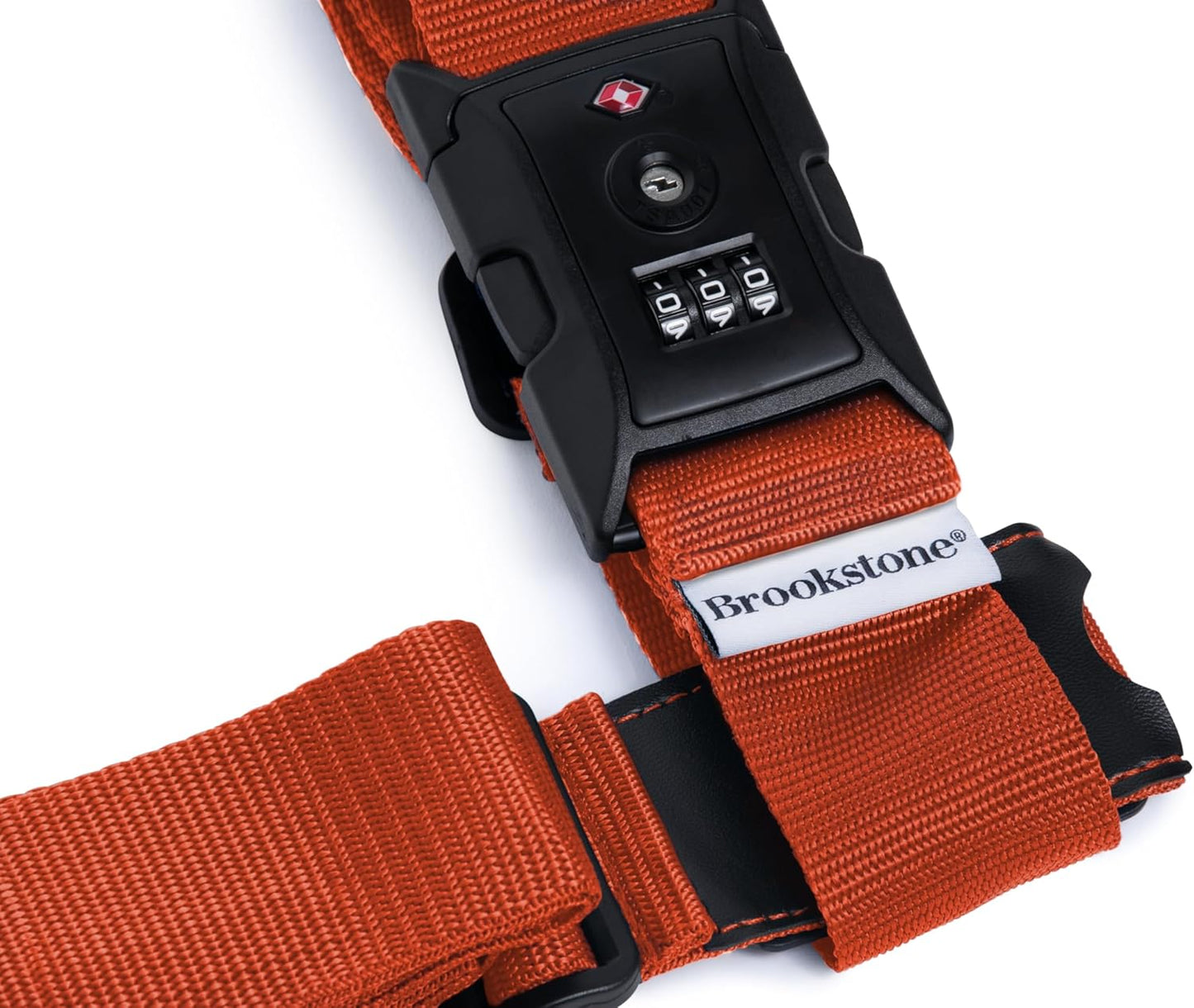 Brookstone Luggage Strap - 2-in-1 TSA-Approved Expandable Luggage Straps for Suitcases with Keyless 3-Digit Combination Lock, Size One Size, Orange