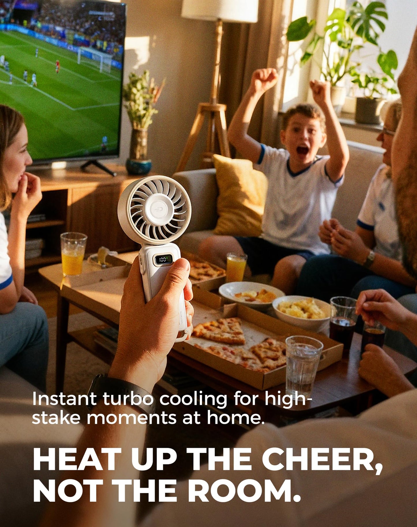 Diveblues Portable Turbo Fan, 100 Speed Handheld Fan with Strong Airflow, Foldable 4 in 1 Personal