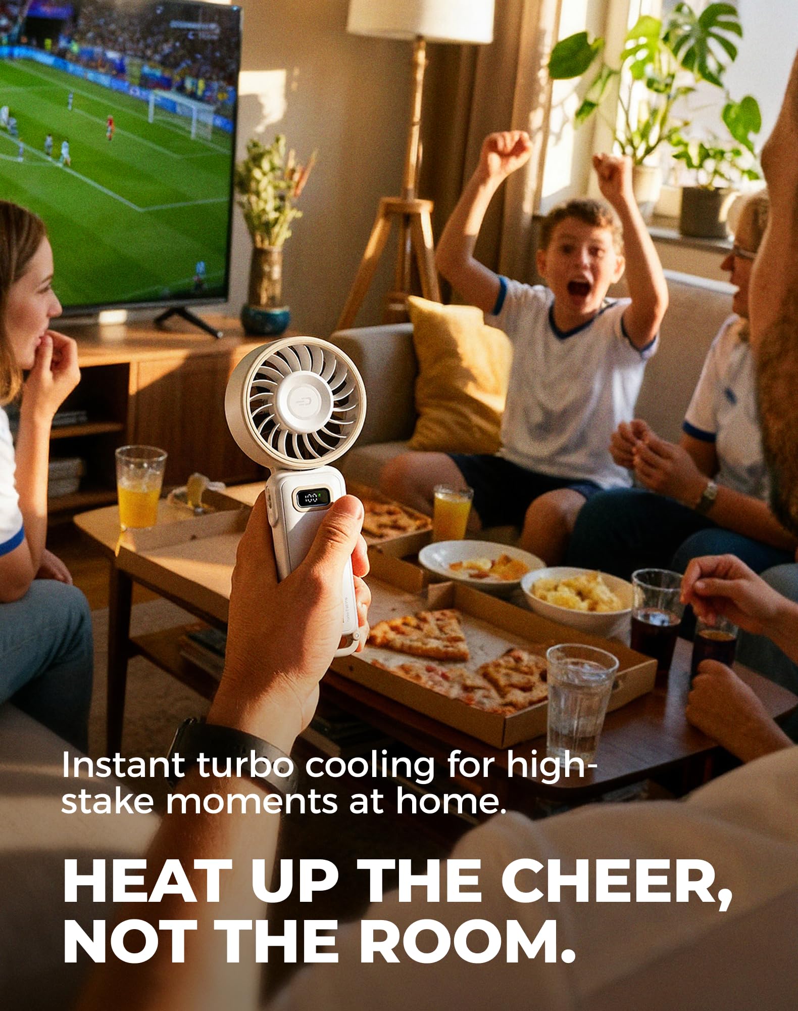 Diveblues Portable Turbo Fan, 100 Speed Handheld Fan with Strong Airflow, Foldable 4 in 1 Personal