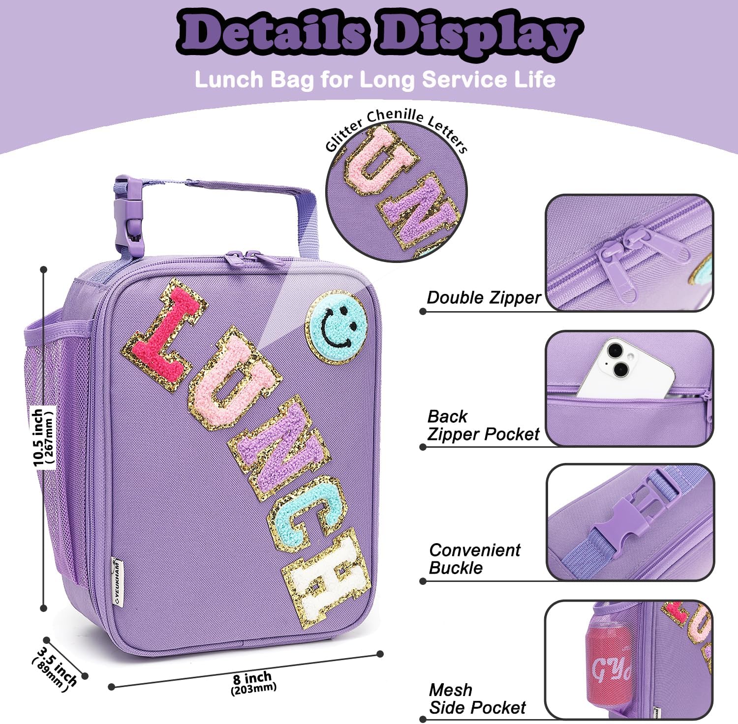 FlowFly Lunch box Insulated Soft Bag Mini Cooler Back to School Thermal Meal Tote Kit With Buckle