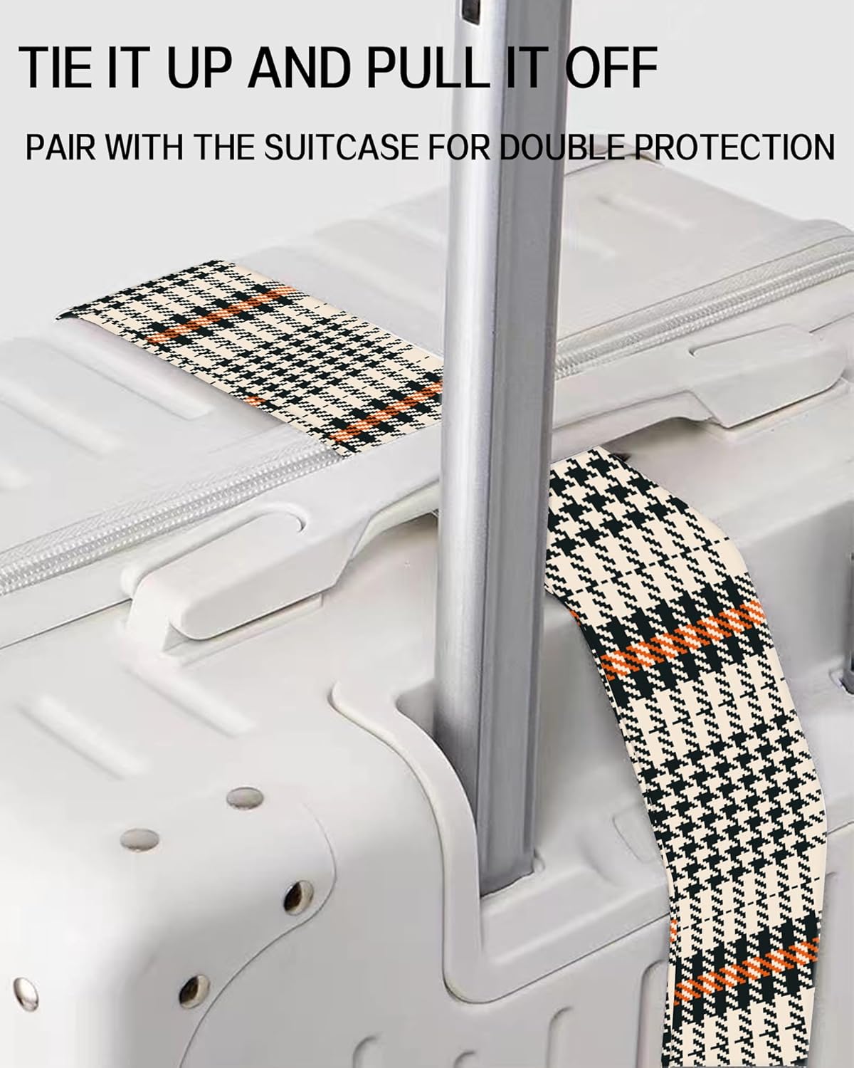 Luggage Straps for Suitcases, Adjustable Travel Belt, Durable Wide Luggage Strap, Cute Suitcase Strap Identifiers with Buckle, Bag Straps for Luggage, Luxury Plaid