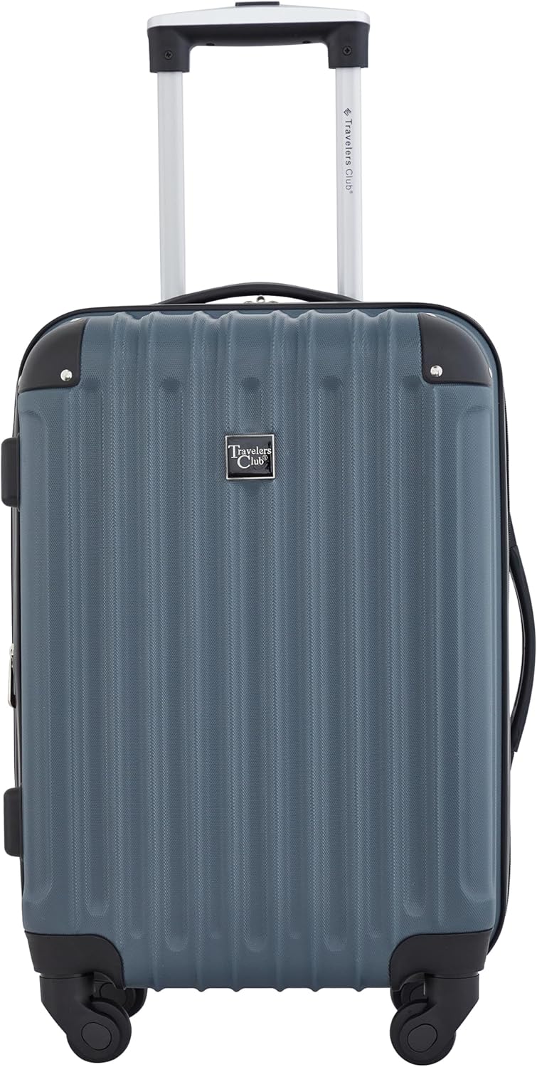 Travelers Club Midtown Hardside Luggage Travel, Slate, 4-Piece Set