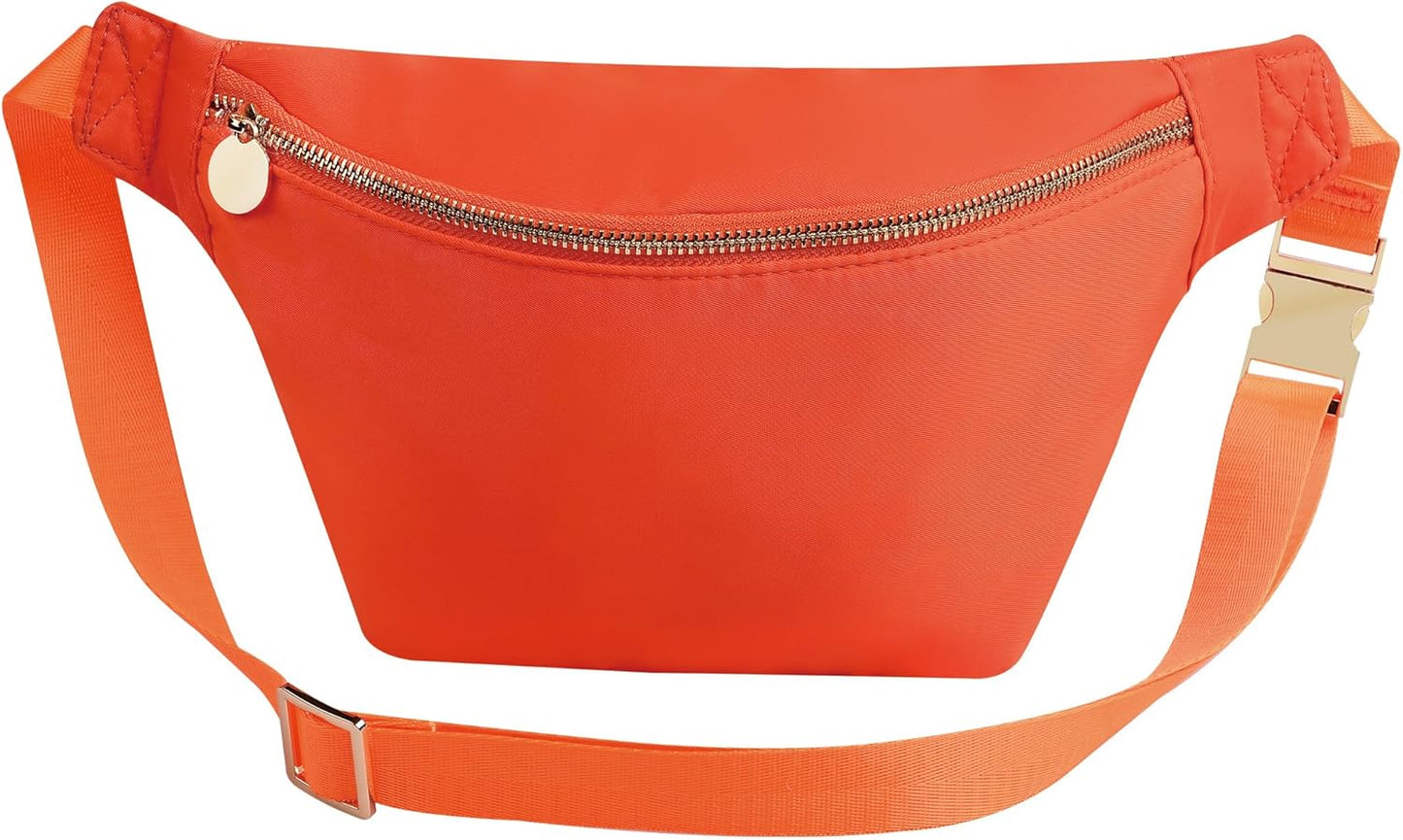 Belt Pack for Women Crossbody Bags for Women Travel Nylon Sling Fanny Waist (Orange)