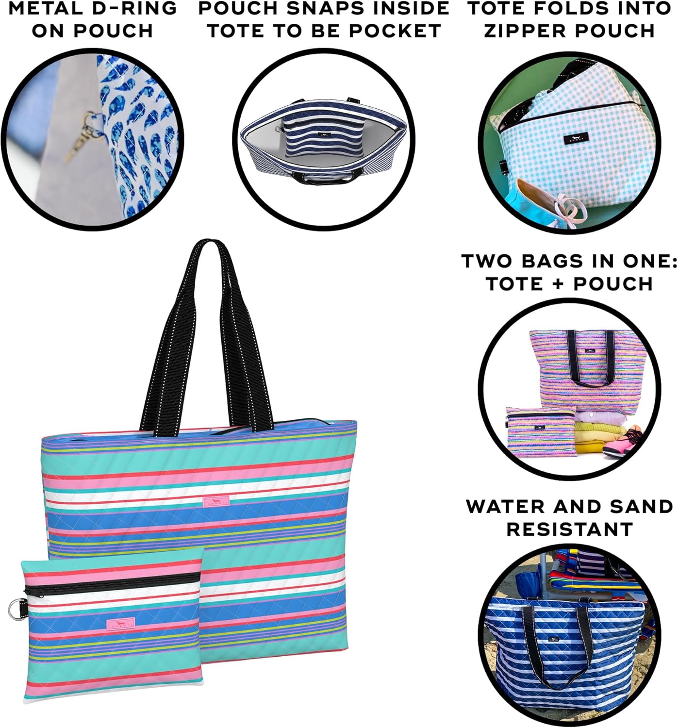 SCOUT Plus 1 Foldable Travel Bag, 2 Bags in 1, Tote Folds into Zipper Pouch