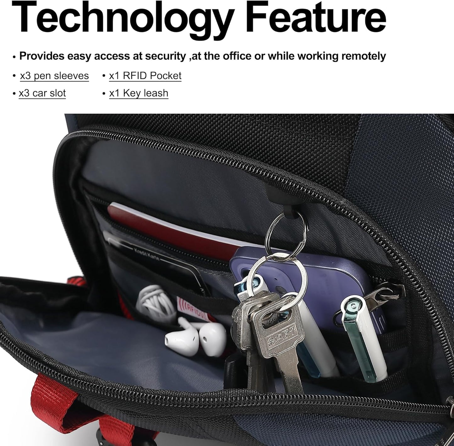 Boavan Laptop Backpack for men, 17.3 inch Laptop Bag with USB Port, Waterproof Travel Work Backpack