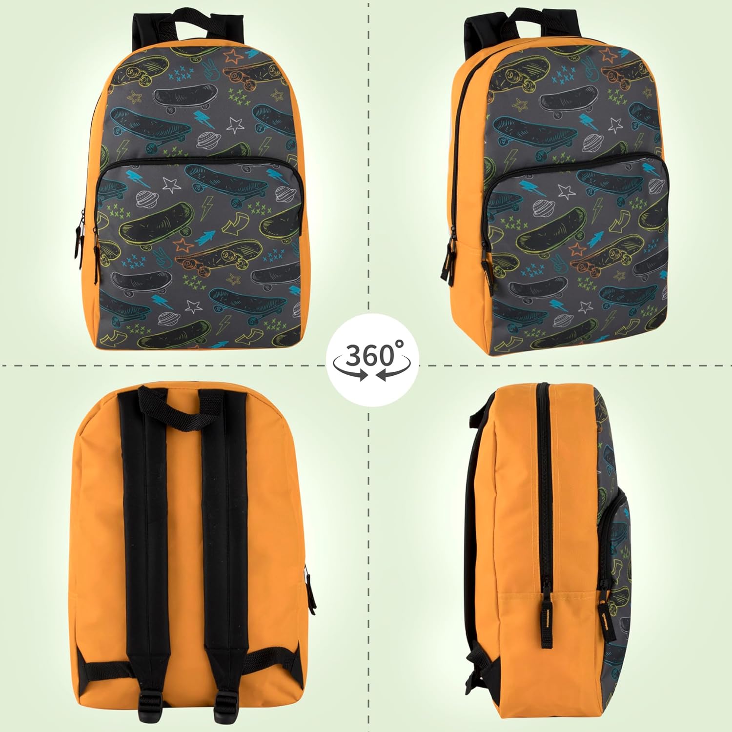 Fun School Backpack for Elementary Middle School Girls and Boys | 17 Inch Printed Backpacks for