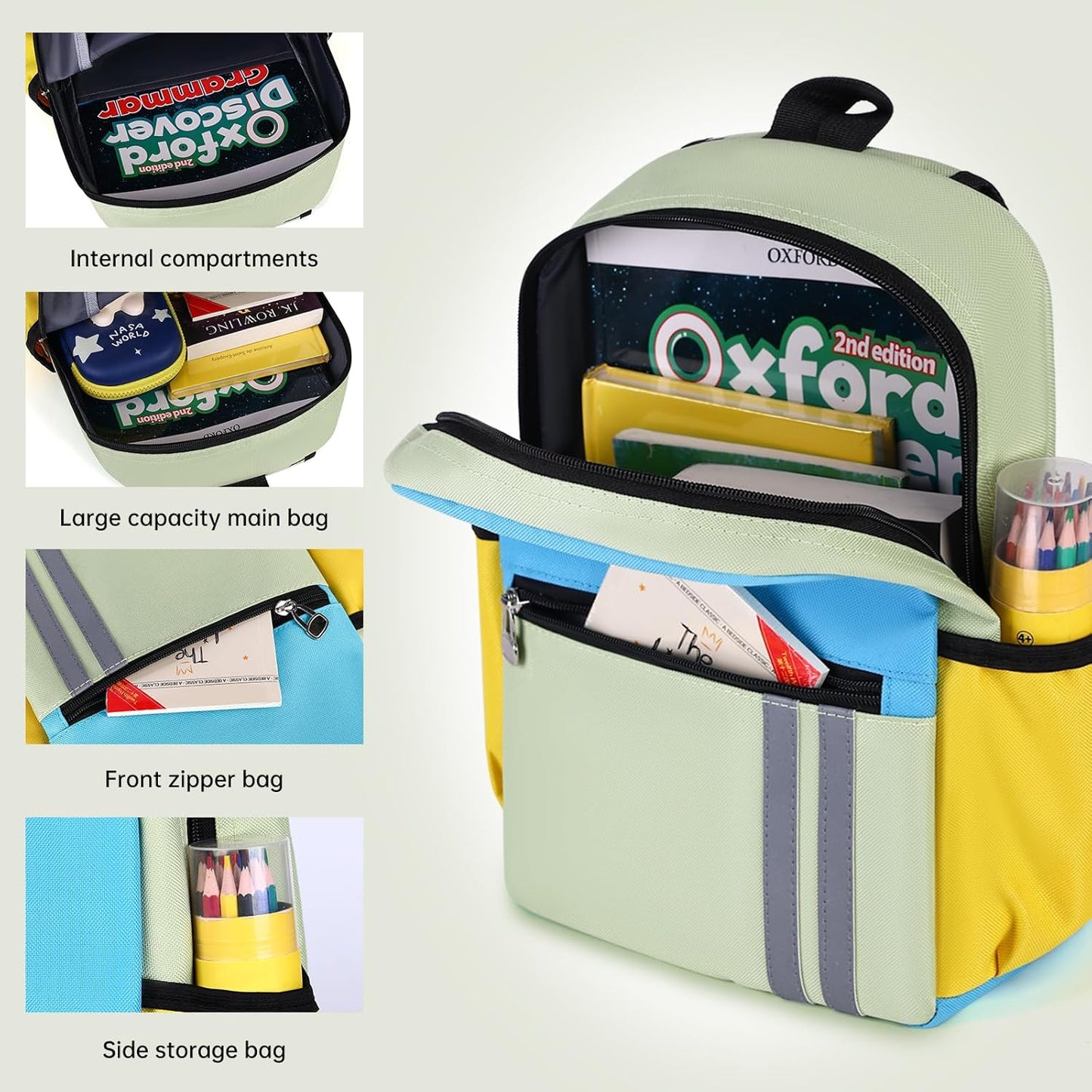 Kids Backpack for Boys Kindergarten School Backpack 14 inch Bookbag for Boys 4-8