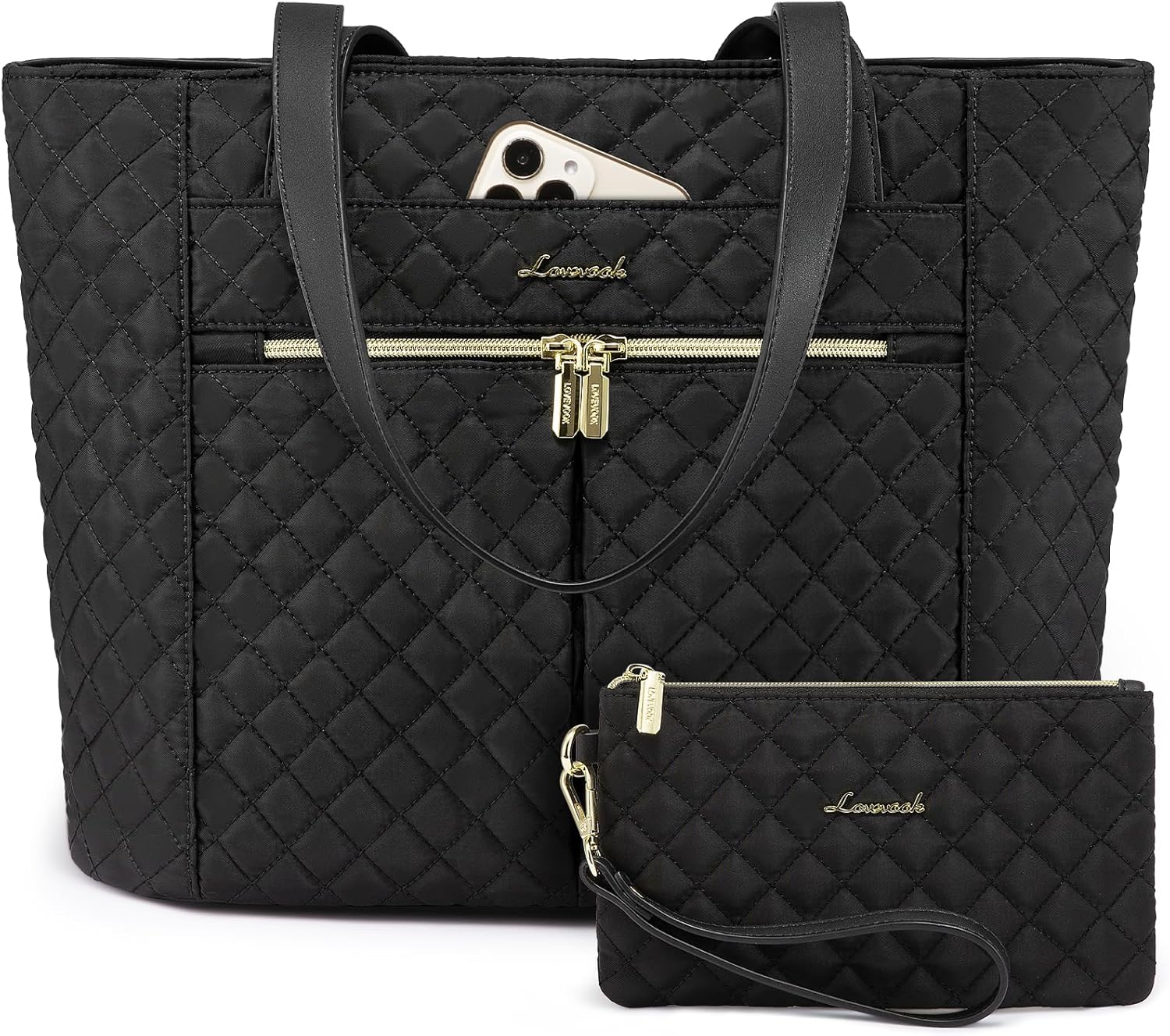 LOVEVOOK Laptop Bag for Women 17 inch,Diamond Quilted Work Tote Bags Womens Laptop Tote Bag