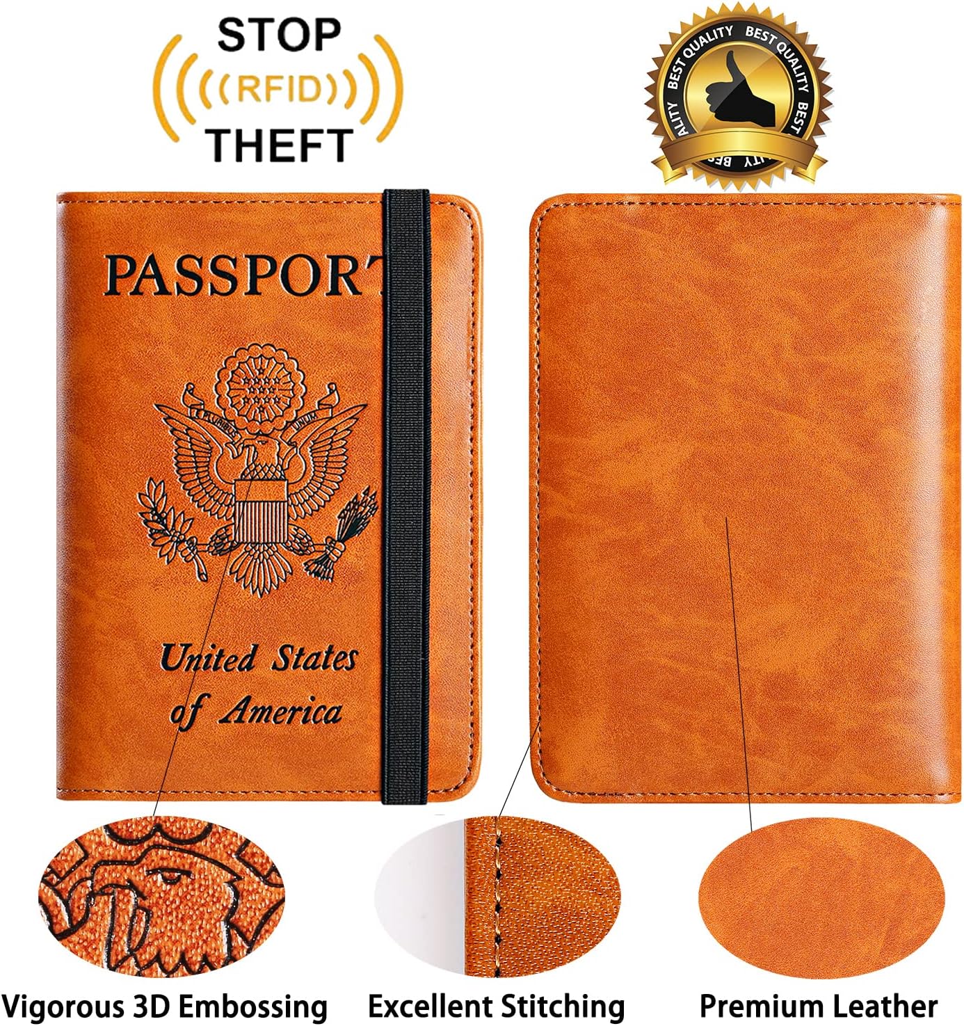 Passport Holder Cover Wallet Travel Essentials RFID Blocking Leather Card Case International Must