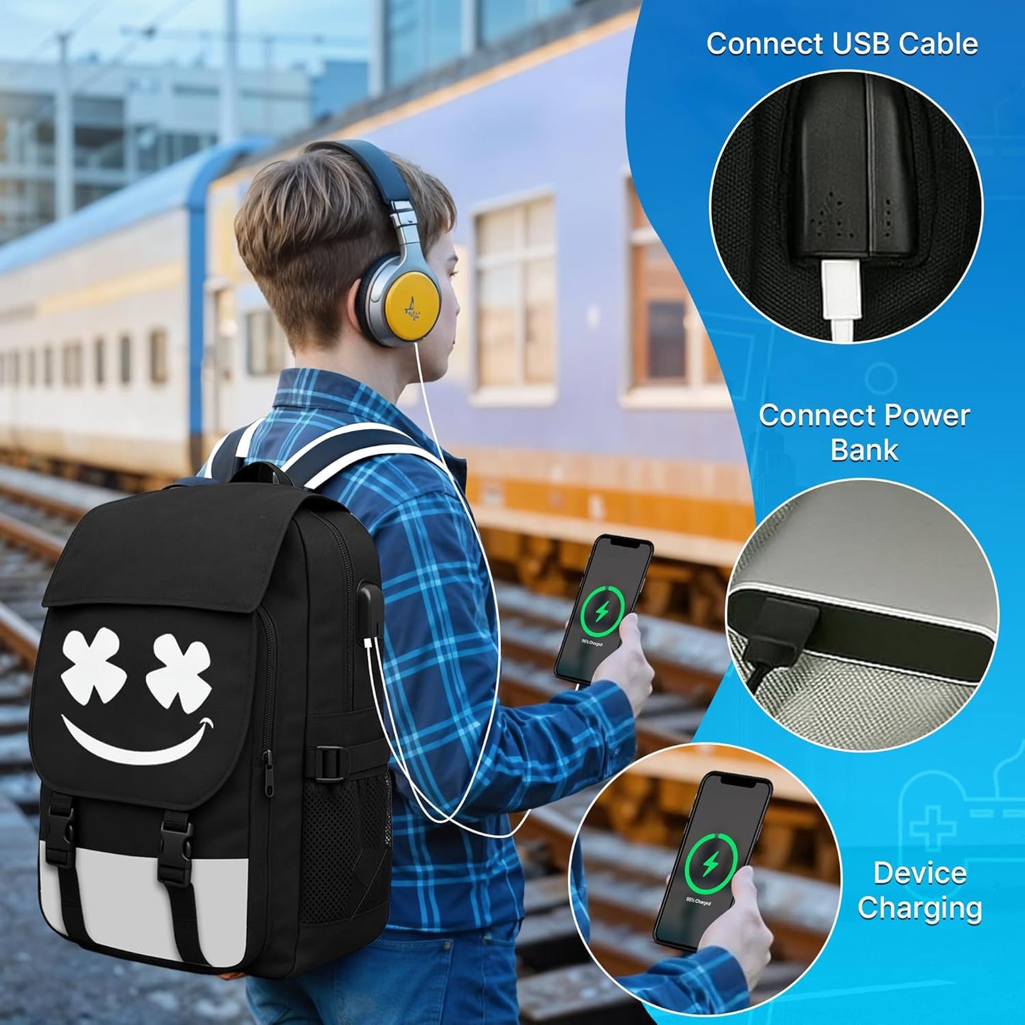 3in1 School Backpack Bookbag for Boys School Bag for Kids Children Girls Teens Elementary Middle