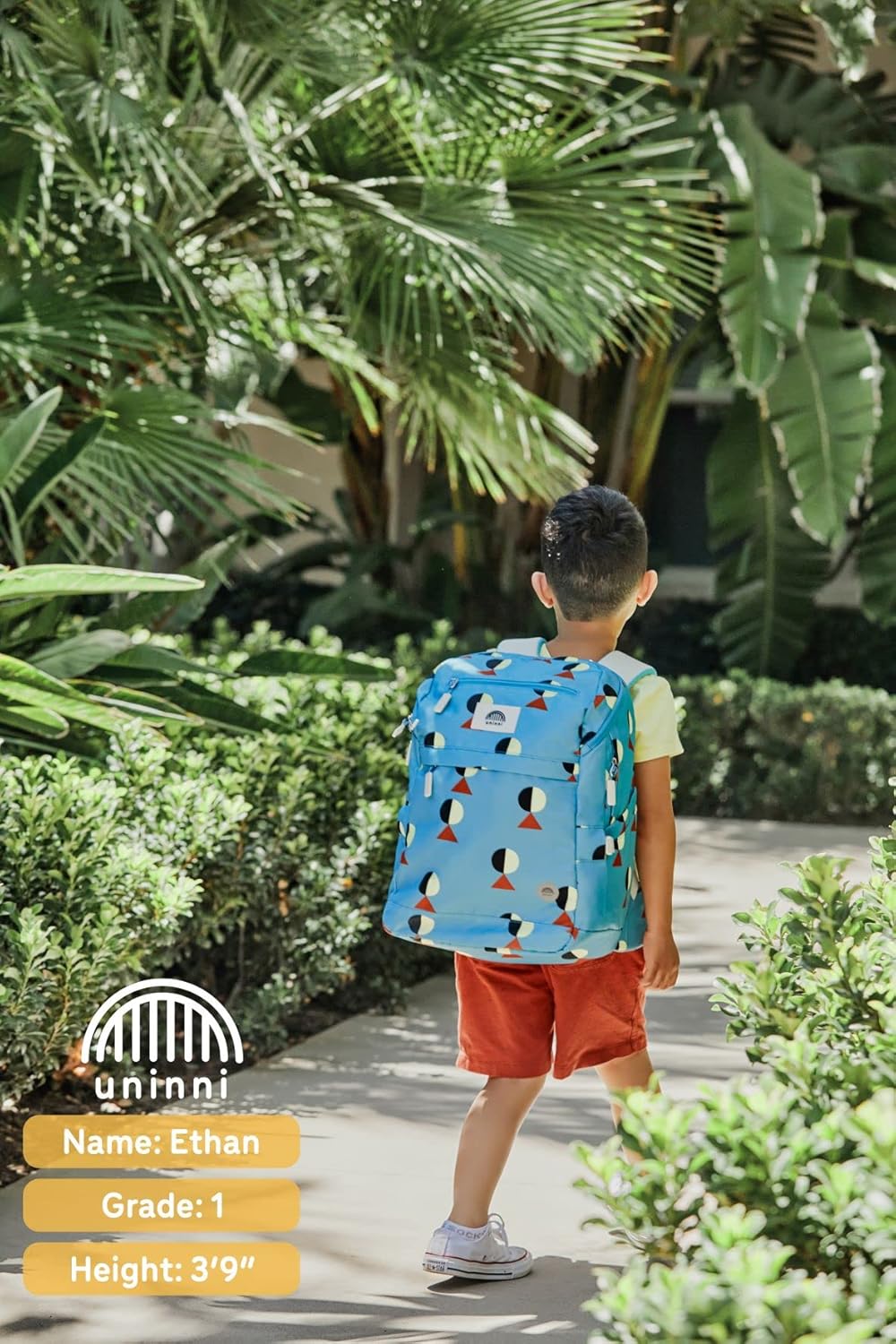 uninni 16" Kid's Backpack for Girls and Boys Age 6+ with Padded, and Adjustable Shoulder Straps. Fits for Height 3'9" Above Kids (Golf Teal)