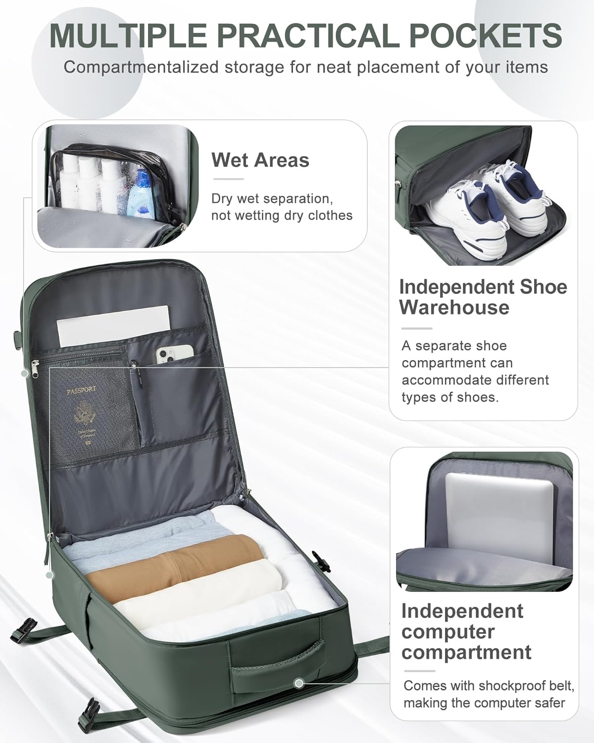 coowoz Large Travel Backpack Carry On for Women Man Waterproof Gym Backpacks Mochila de Viaje