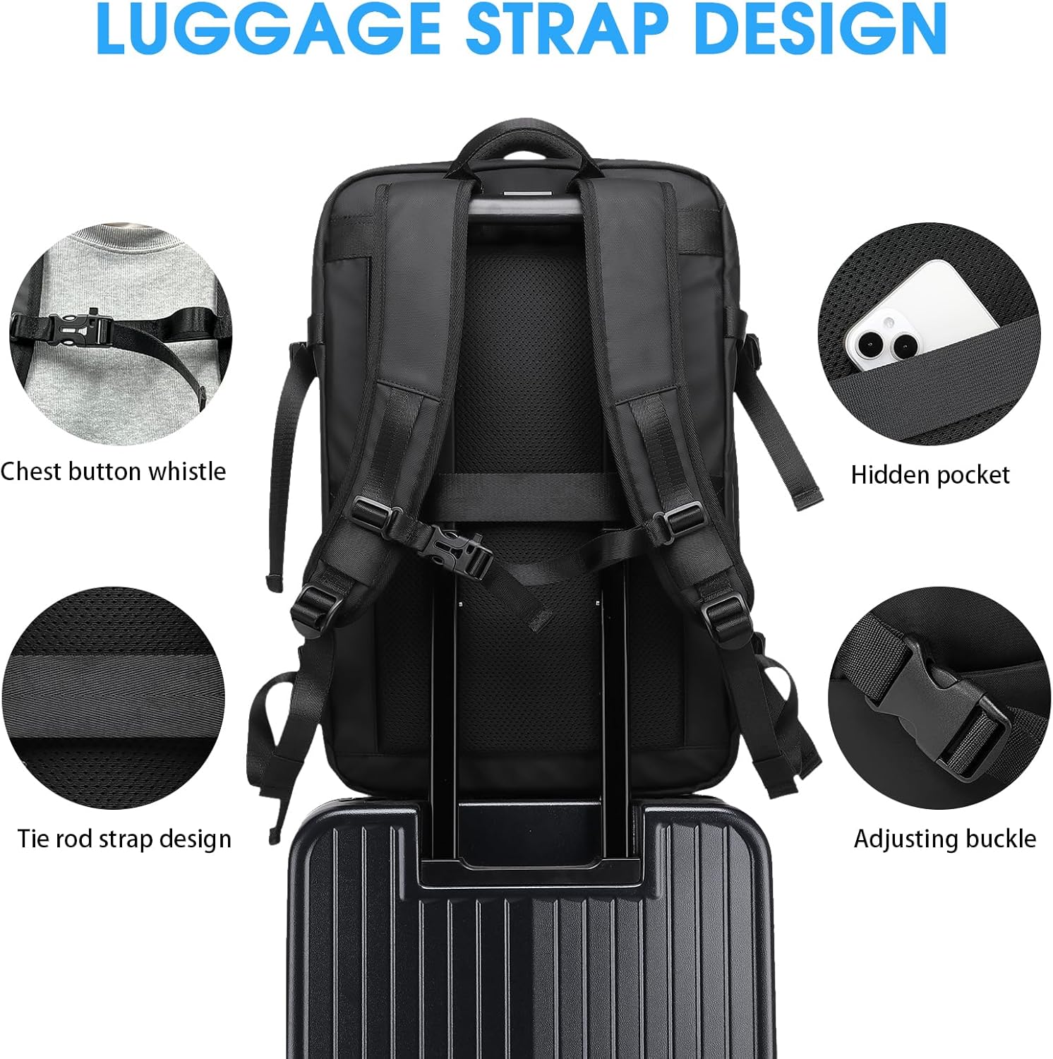 Travel Backpack for Women, 50L Extra Large Capacity Backpack with USB Charging Port, Expandable