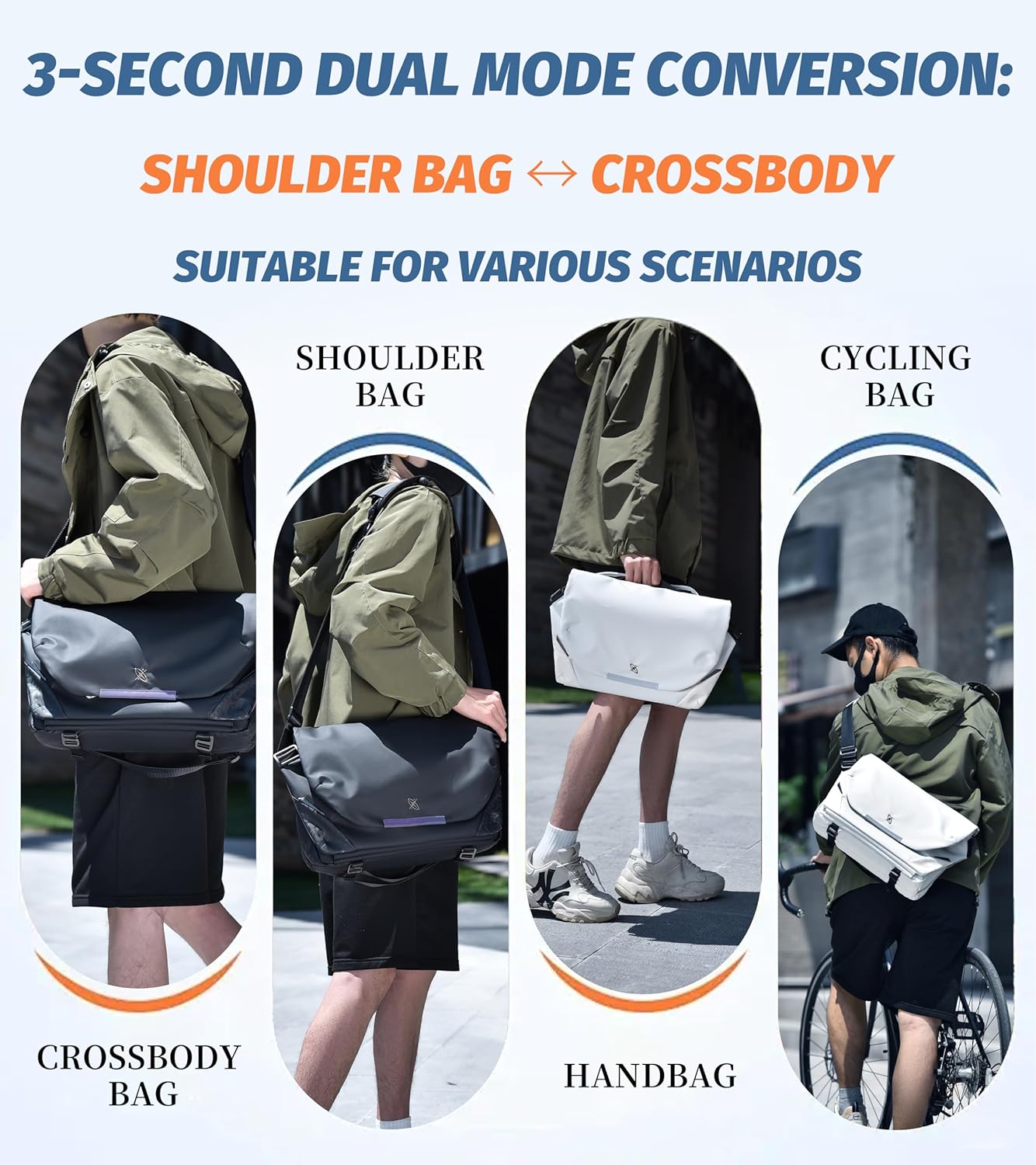 FSD.WG Men Messenger Bag Laptop Bag Shoulder Bag Large Capacity Computer Casual Bag for Work College Travel big size