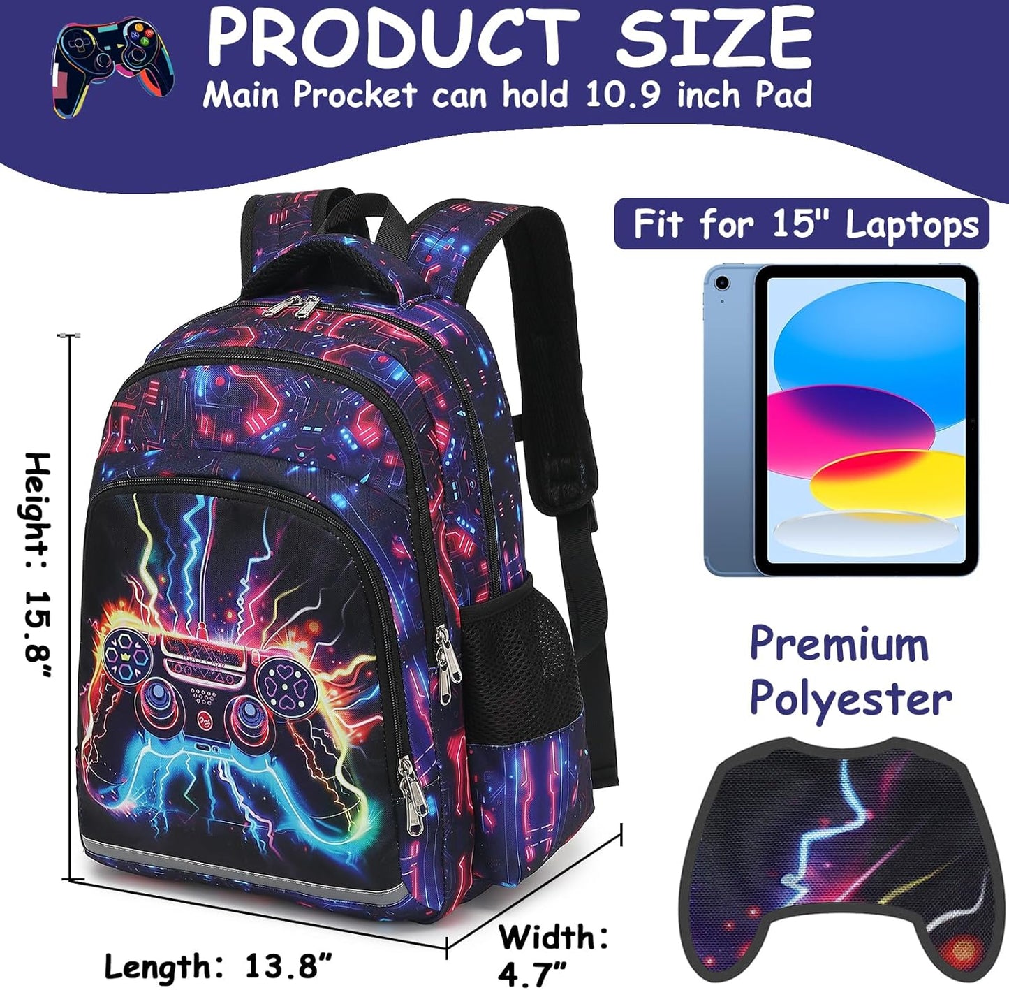 CAMTOP Backpack for Kids Boys Girls Preschool Backpacks with Lunch Box Toddle Kindergarten BookBag Set
