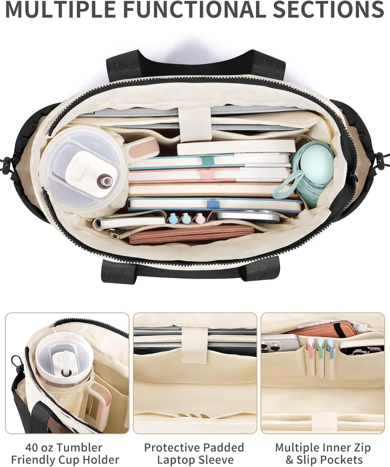 Puffer Tote Bag for Women, Lightweight Puffy Work Laptop Handbag Teacher Nurse Quilted Shoulder School Daily Travel Gym Bags