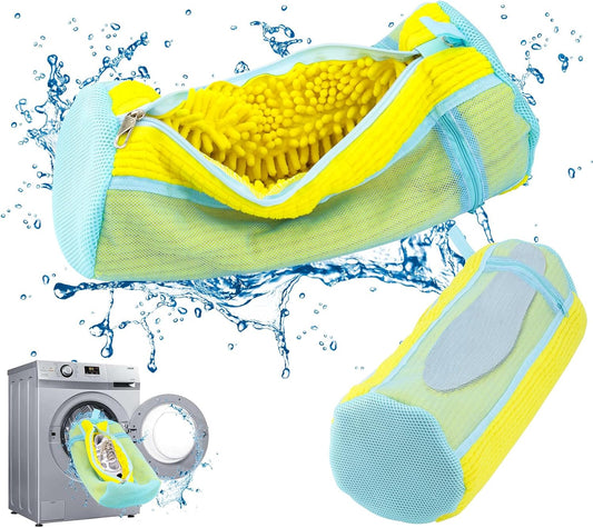 Shoe Washing Bags for Washing Machine – Durable Shoe Washing Machine Bags for All Shoe Types Sizes (Large Yellow 2PCS）