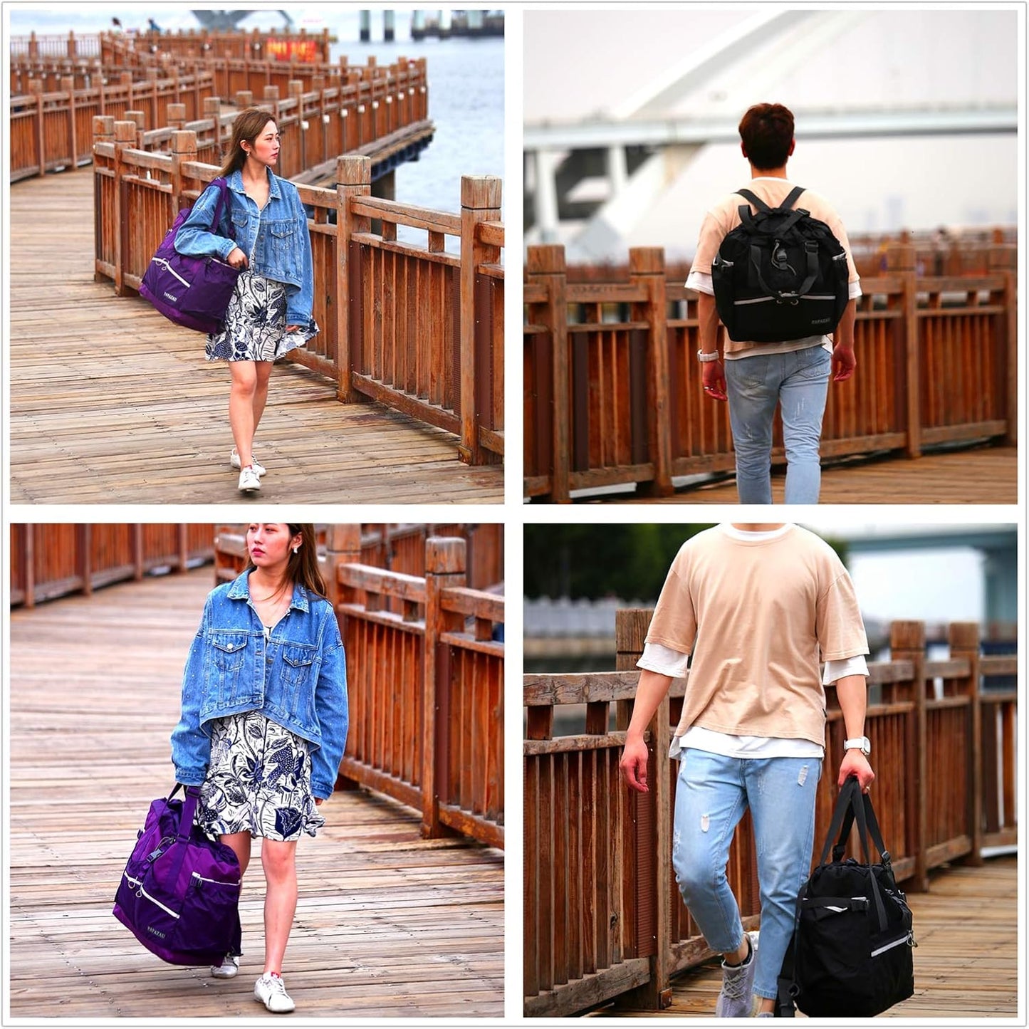 Rfid Travel Tote Bag 40L Convertible Beach Tote Backpack
