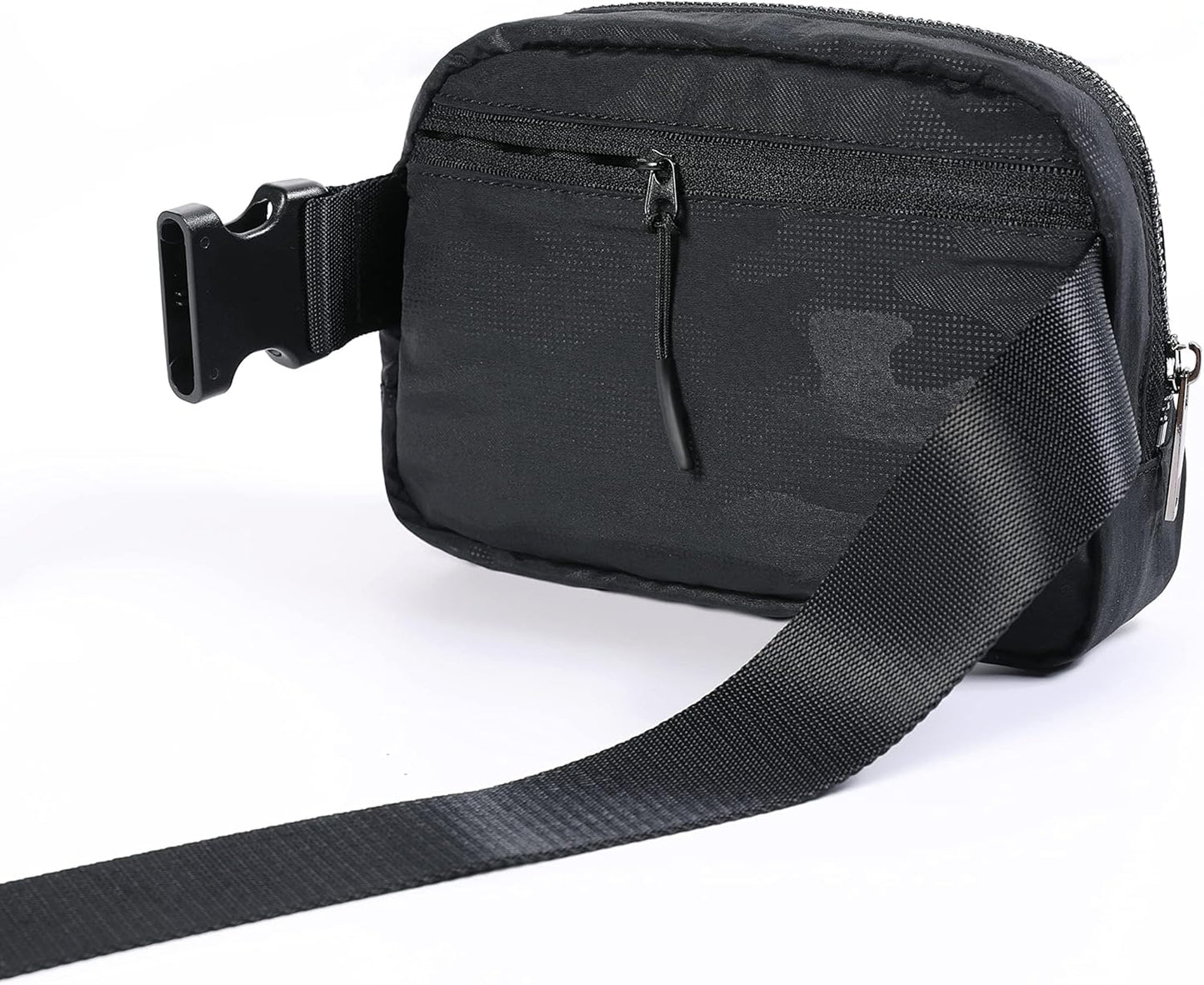 Fanny Pack Crossbody Bag Trendy Waterproof Small Sling Cross Body Purse for Women Men Fashion Waist Packs Mini Belt Bag Pouch Chest Bum Bag Lulu Dupes for Travel Vacation Running Black Camo