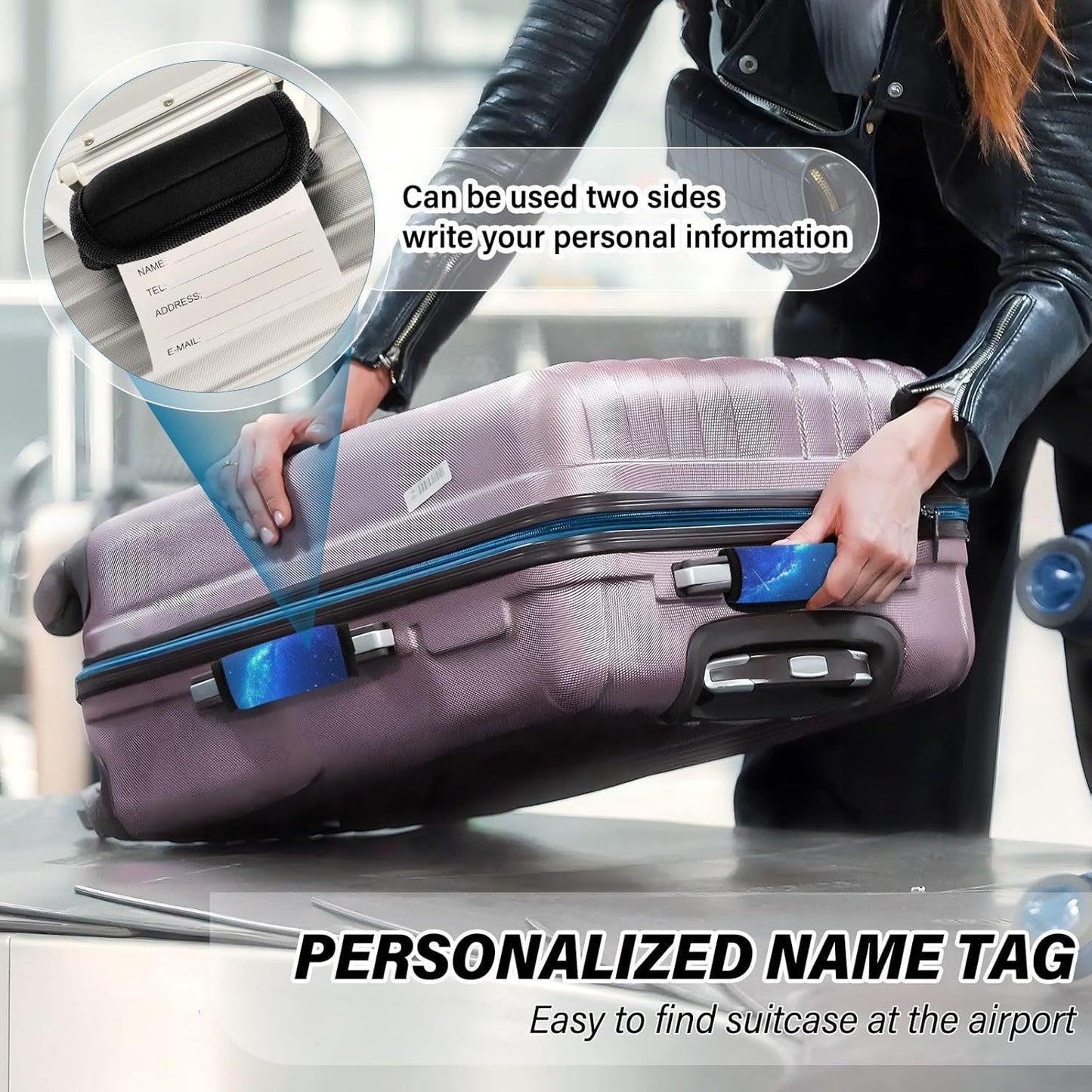 Meteor Galaxy Deep Blue 4 Pack Luggage Handle Wraps Covers for Suitcase Identifiers Bag Tags Travel Accessories