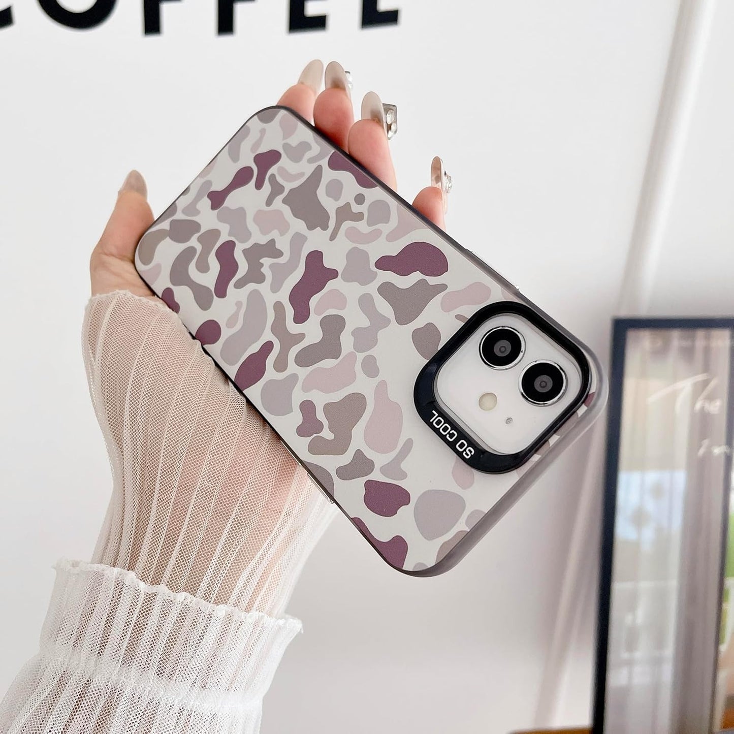 for iPhone 11 Case, Vintage Camo Pattern Design for Men Boys Teens, Cool Camouflage Shockproof Protective Cover for Girls Women - Black
