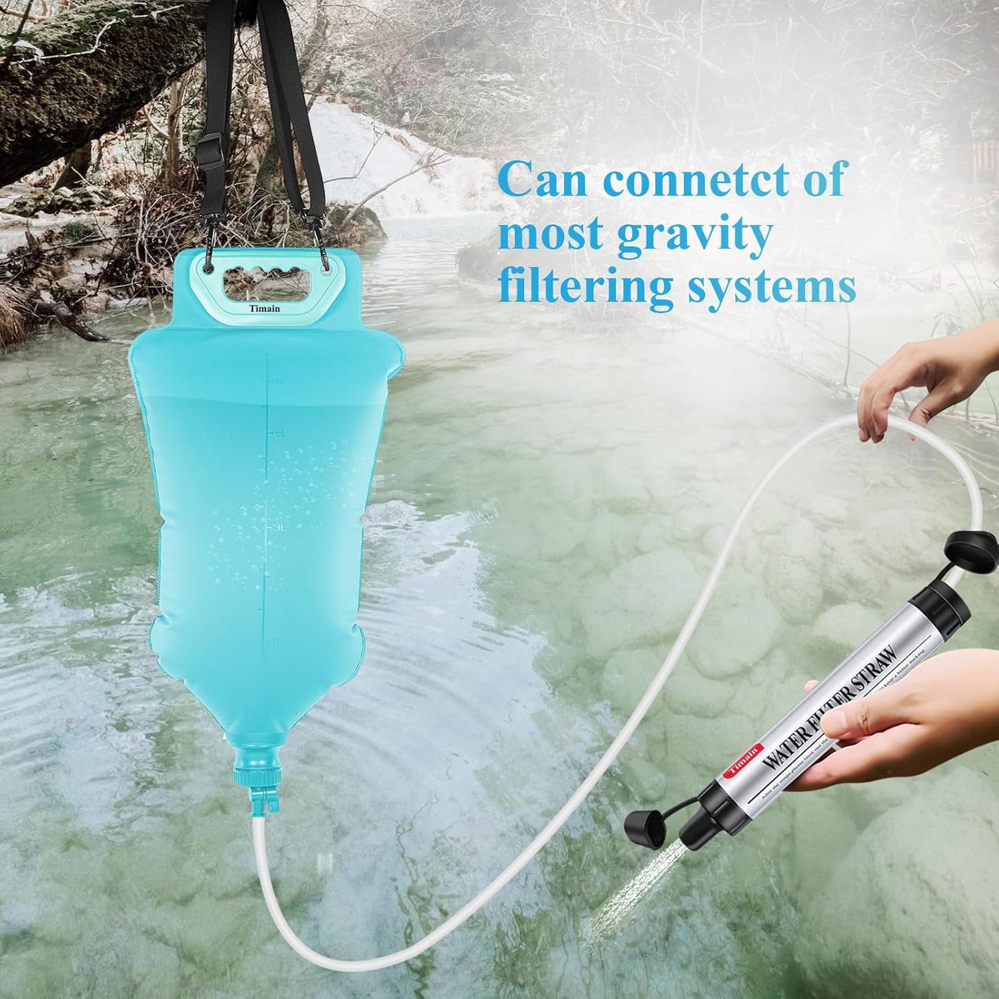 4 Pack Timain 4-Stage Filtration,High Flow Rate Water Filter Straws,Water Purifier Survival for